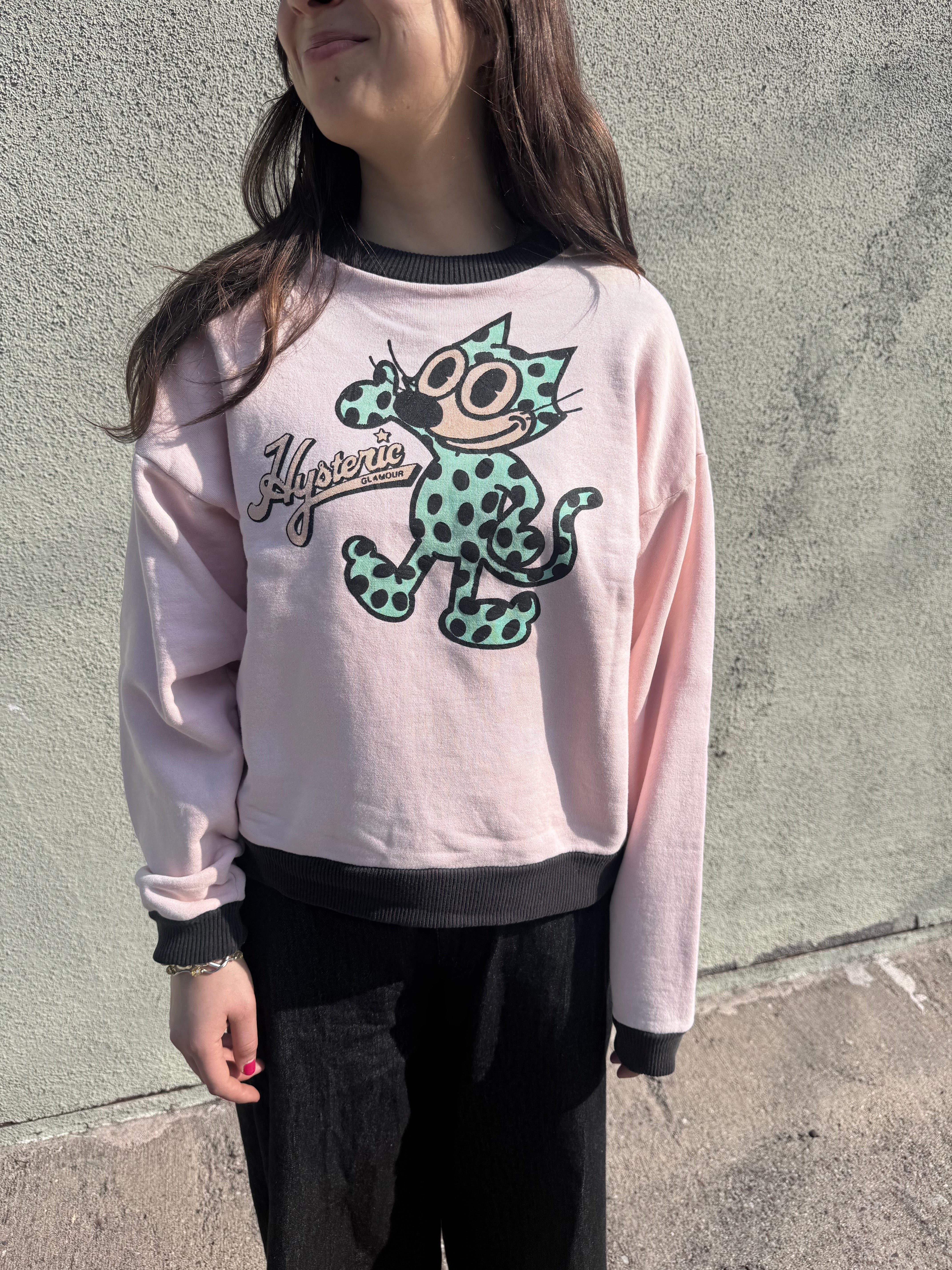 90s Vintage Hysteric Glamour ‘Felix The Cat’ Polka Dot Crewneck