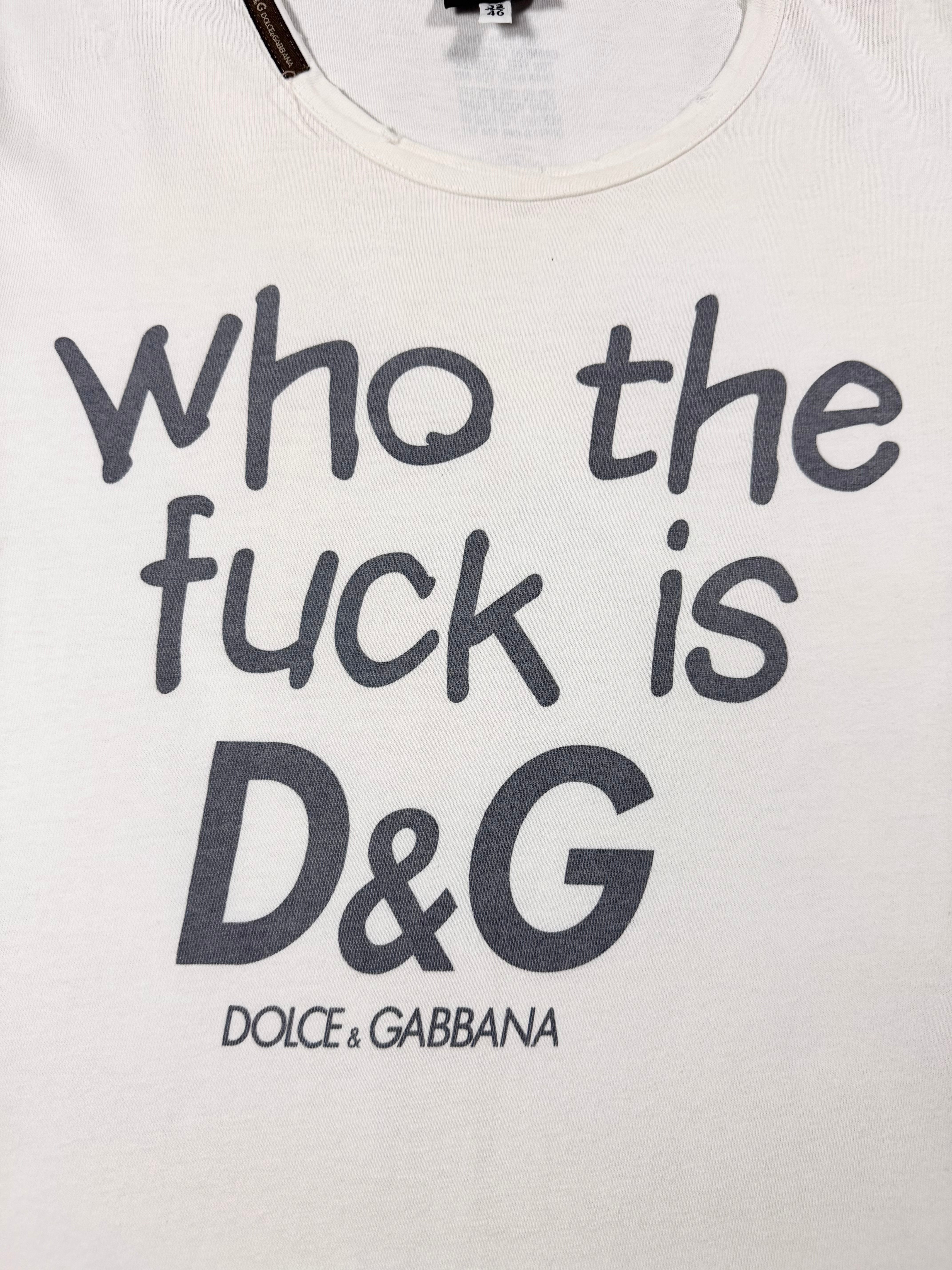 2000s Dolce & Gabbana ‘Who The Fuck is D&G’ Distress T shirt