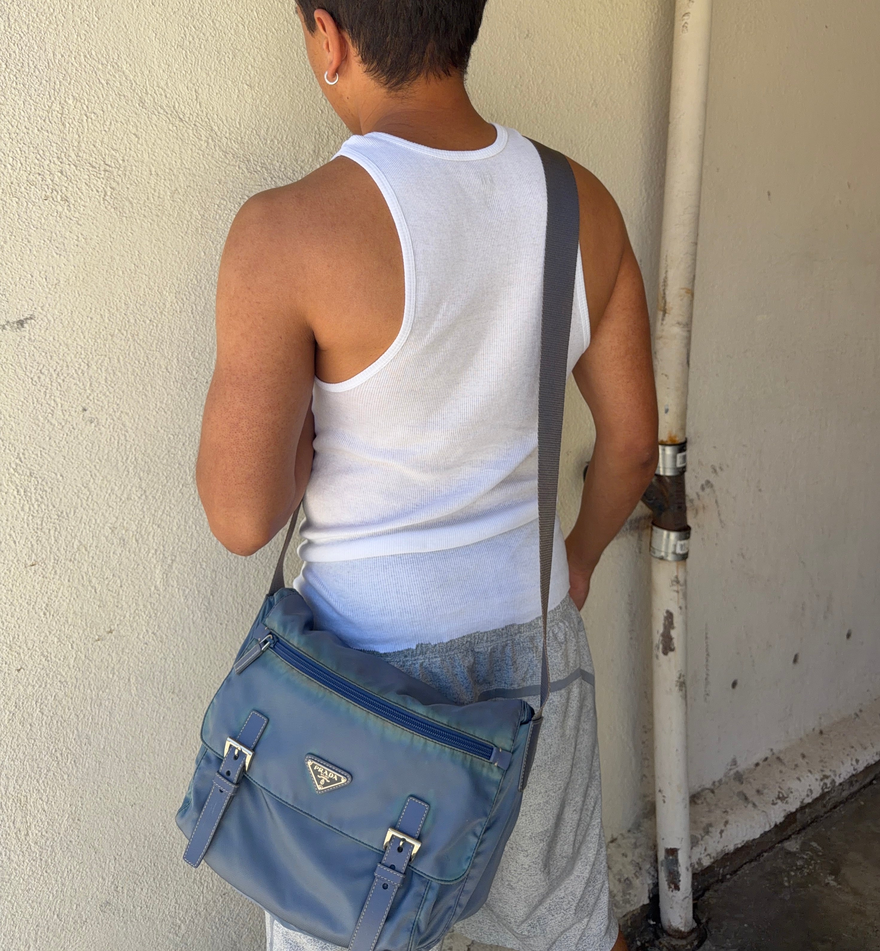 2000s Prada Milano ‘Avio’ Tessuto Nylon Crossbody Messenger Bag