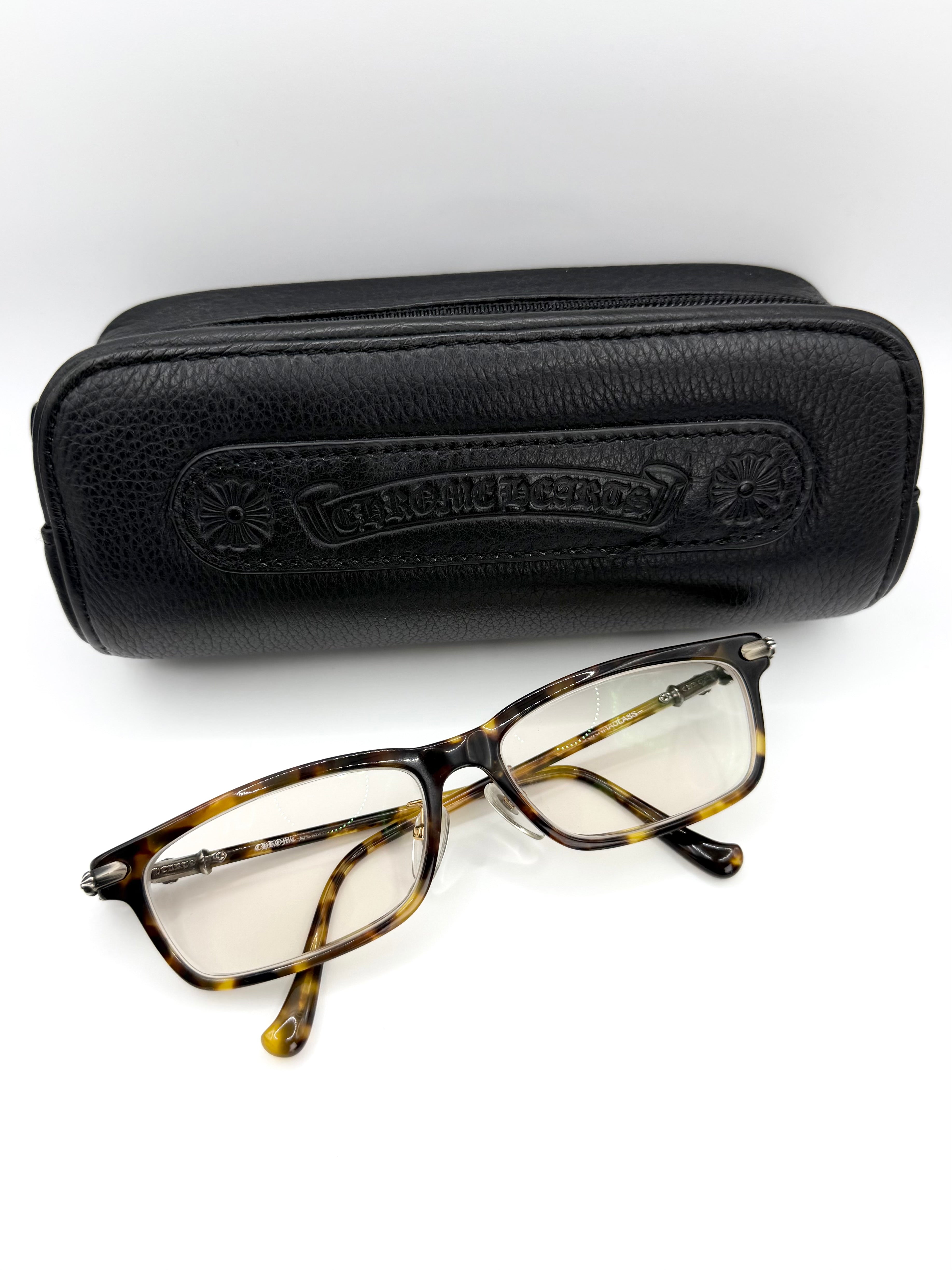 Chrome Hearts “Cornhaulass” Dual Cemetery Cross Tortoise Glass Frames