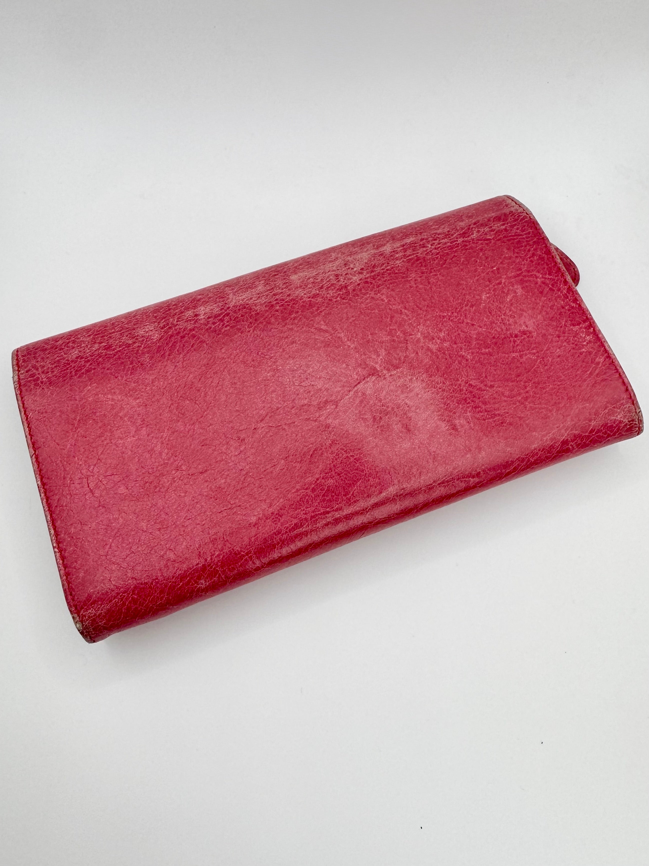 2010s Balenciaga ‘Rouge Pivoine’ City Leather Wallet