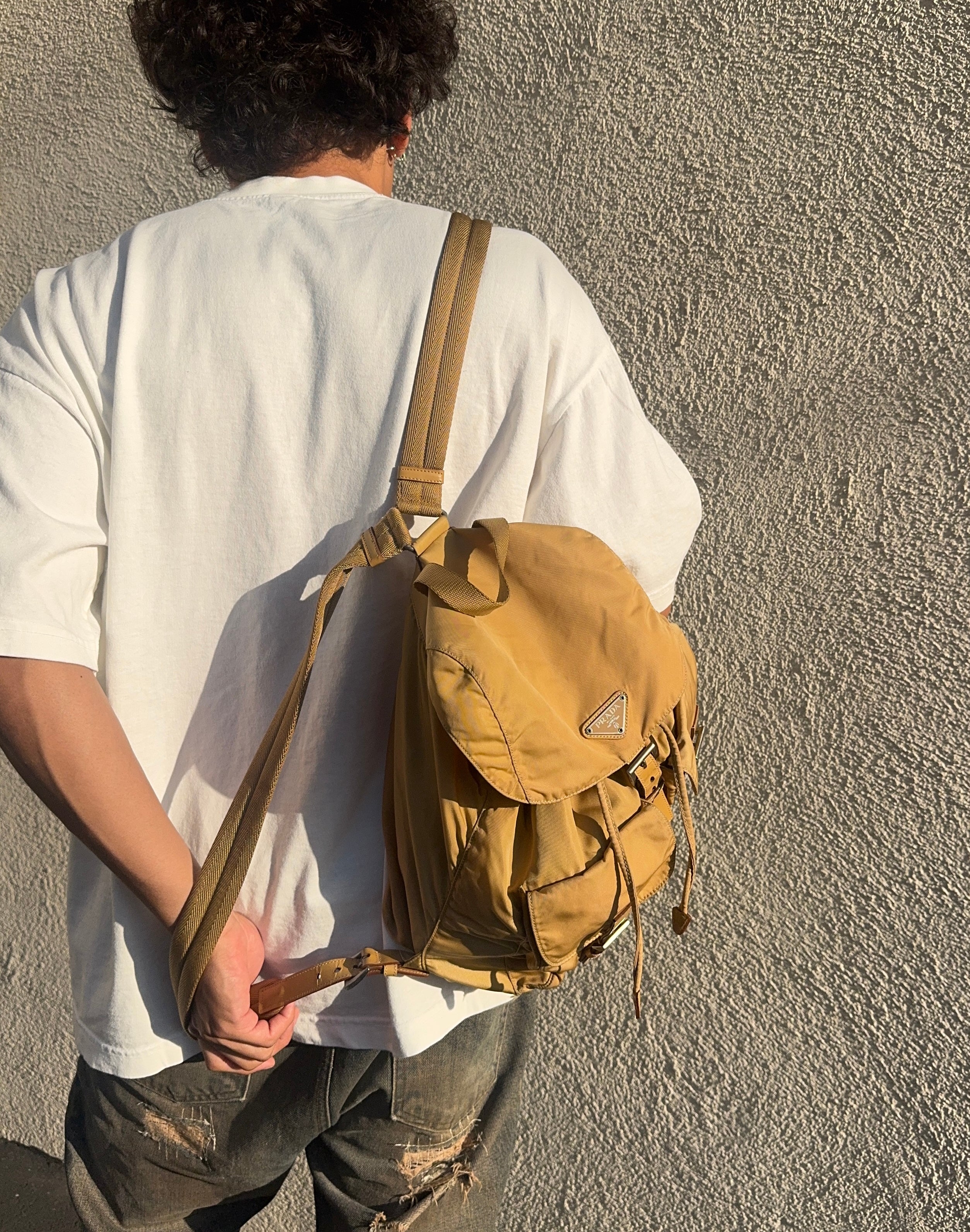 2000s Prada Milano ‘Miele’ Vela Nylon Backpack