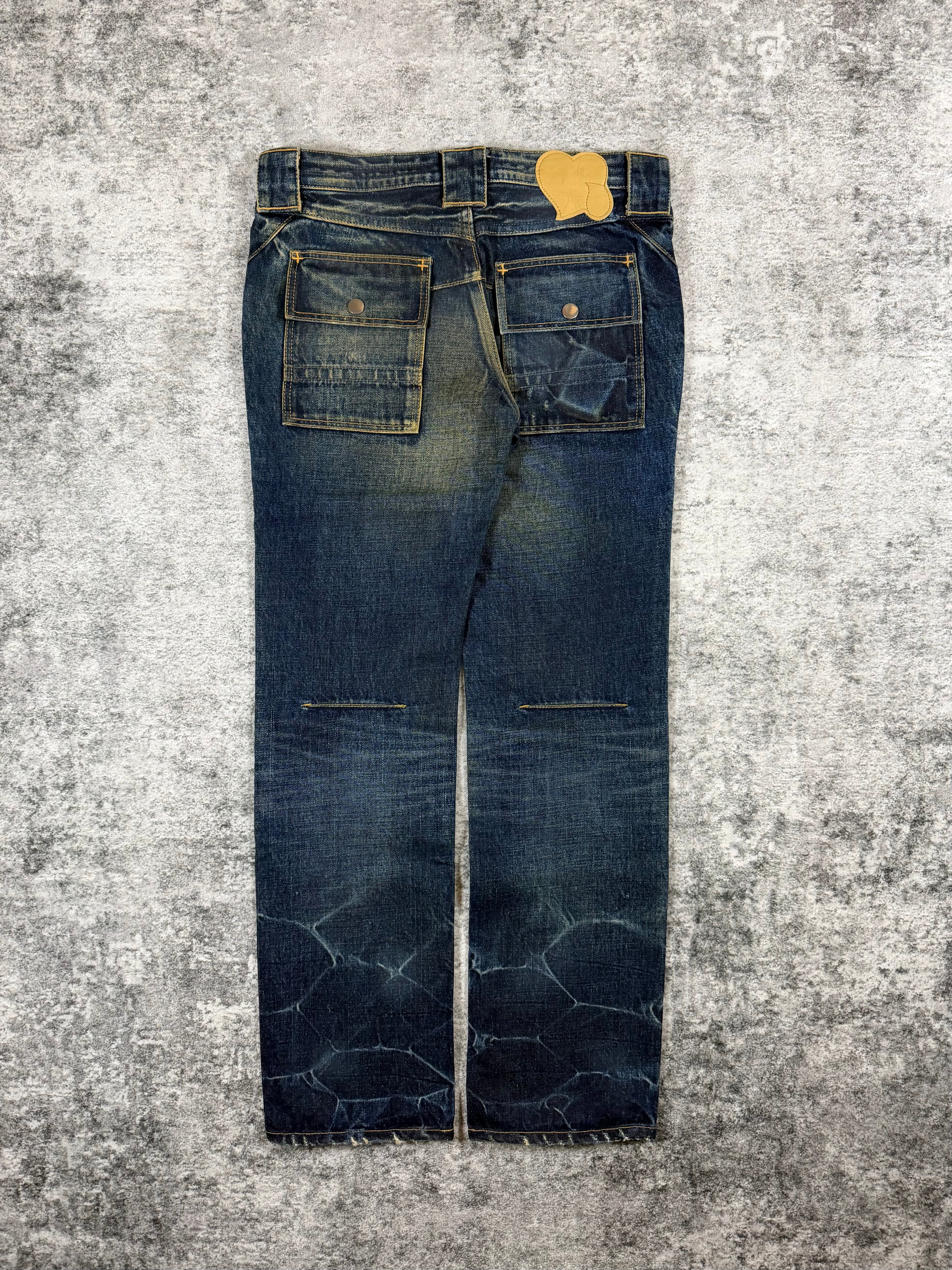 SS09 Number (N)ine “The Lonesome Heroes” Mudwash Honeycomb Pain Cargo Denim