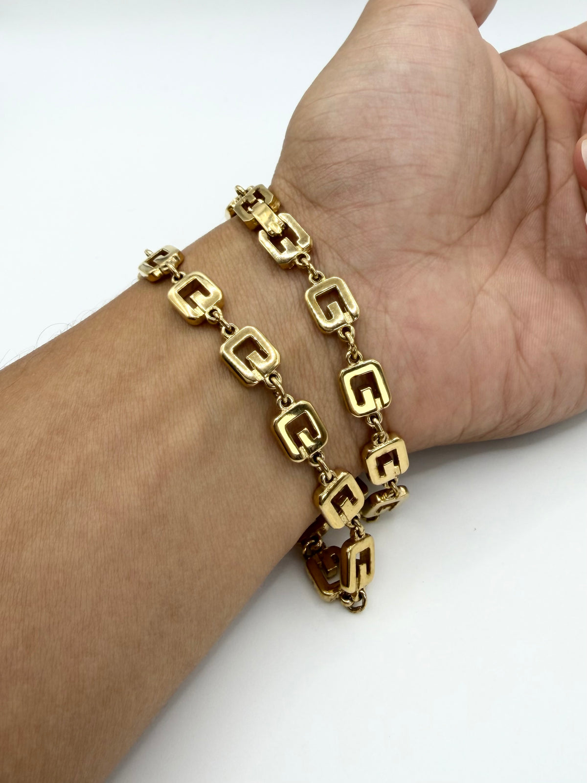 1980s Givenchy Vintage G-Link Gold Tone Bracelet