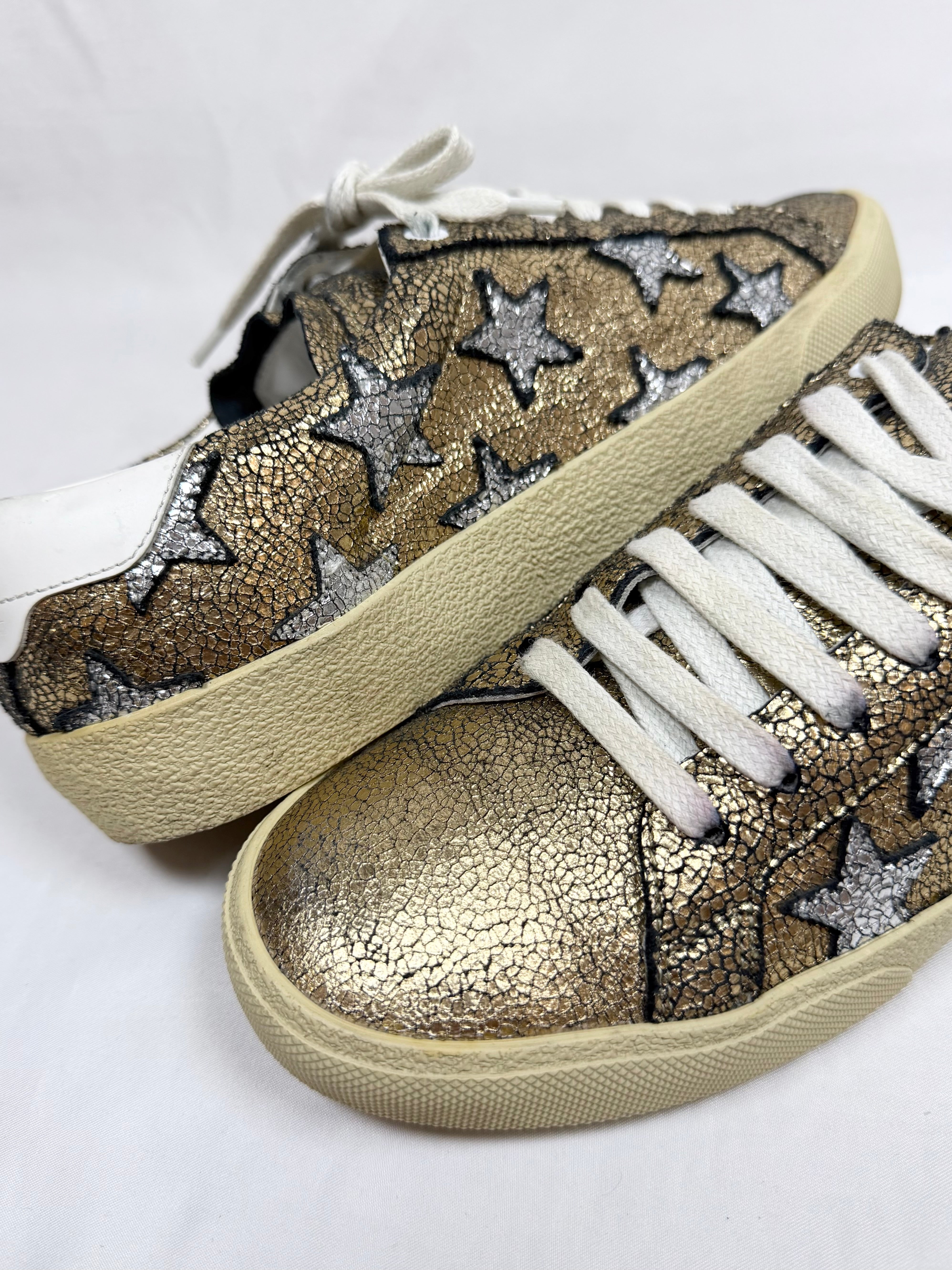 Saint Laurent SL/06 Metallic Gold ‘Stars’ Court Classic Low