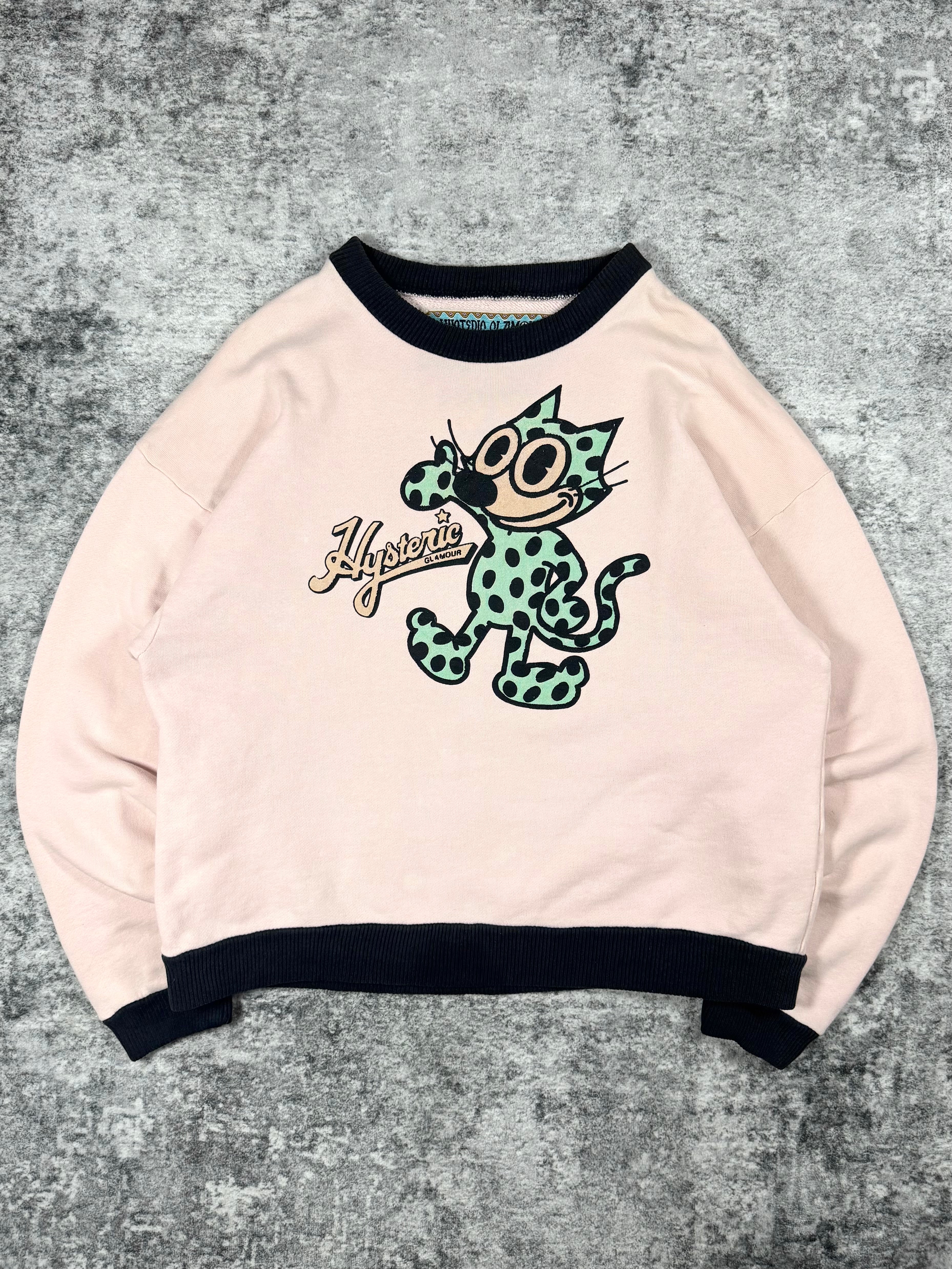 90s Vintage Hysteric Glamour ‘Felix The Cat’ Polka Dot Crewneck