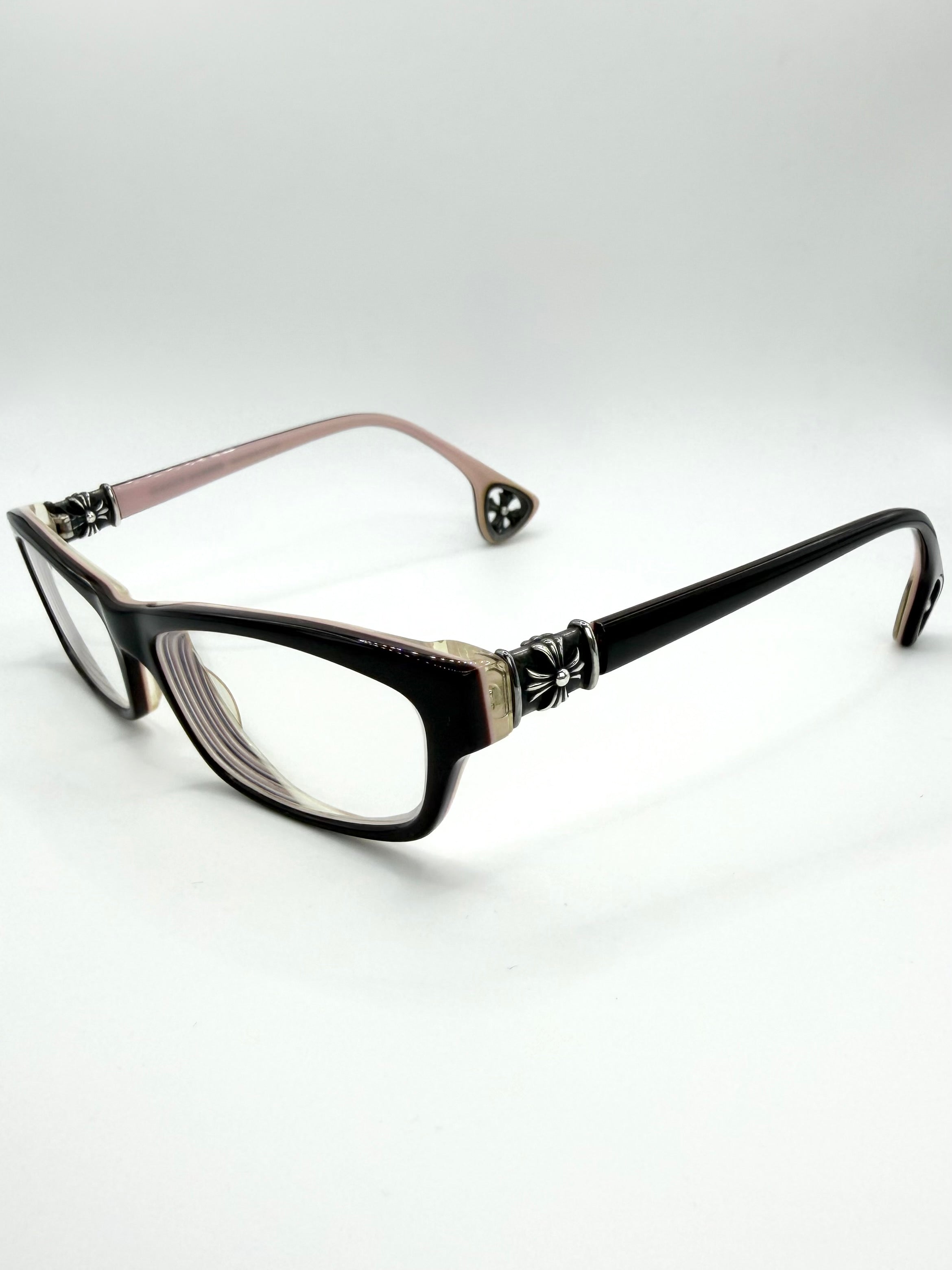 Sanchez Frame Chrome Hearts D Sanchez Cemetery Cut-Out Cross Glasses Frames Pink