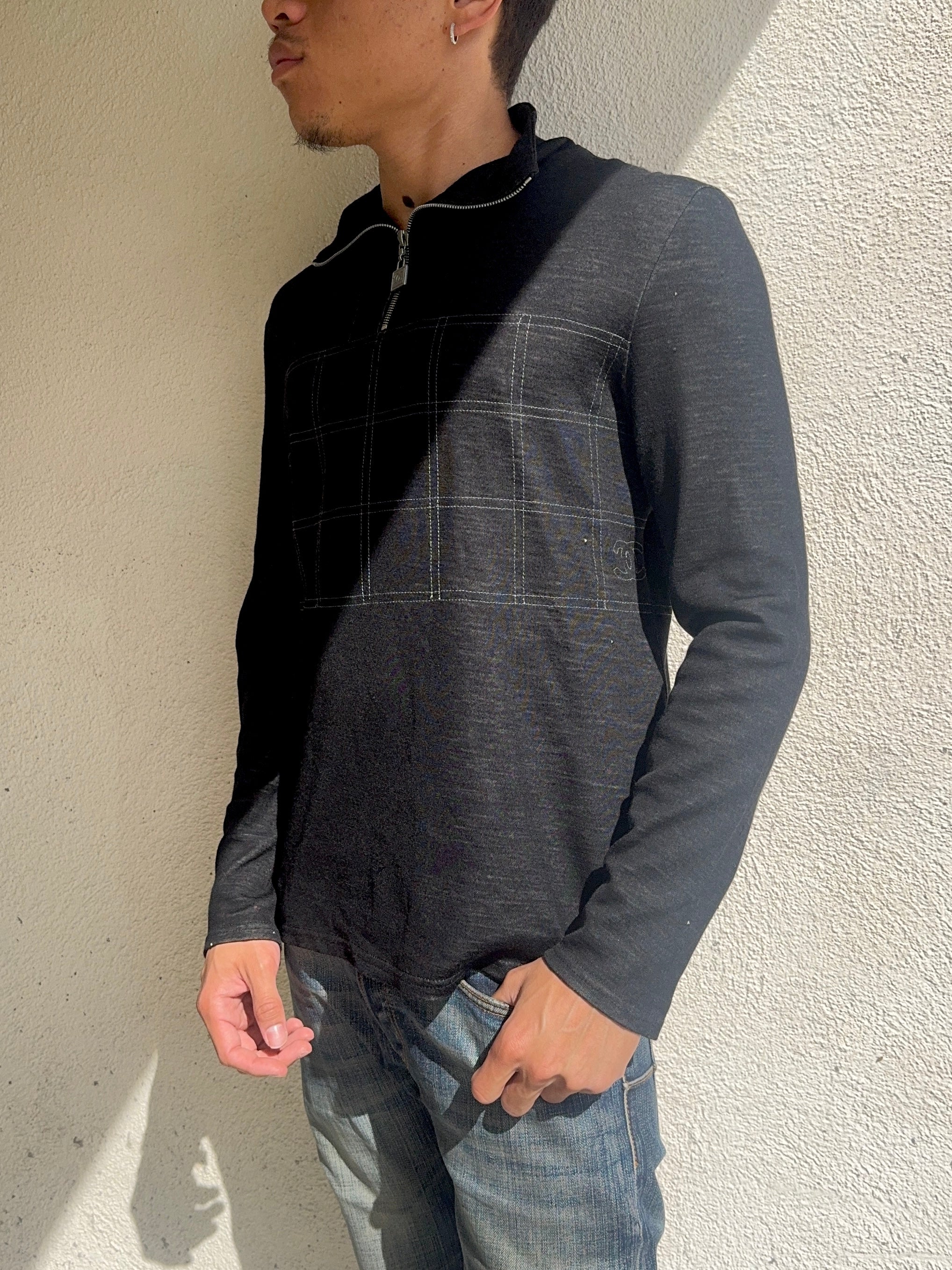 2000s Chanel Sport ‘CC’ Logo Hardware Gridded Technical Knit Pullover