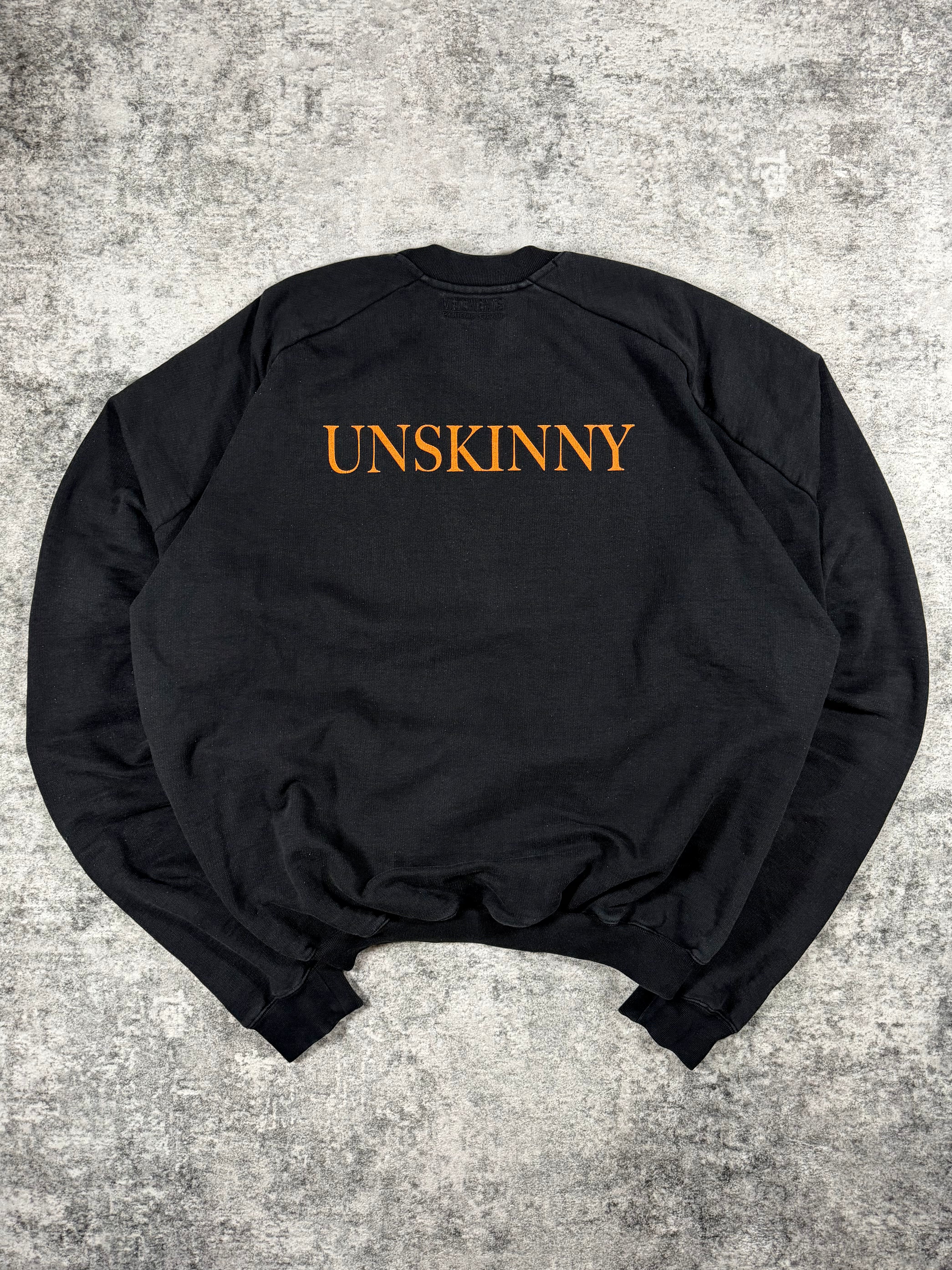 FW17 Vetements ‘Unskinny’ Black Oversized Crewneck
