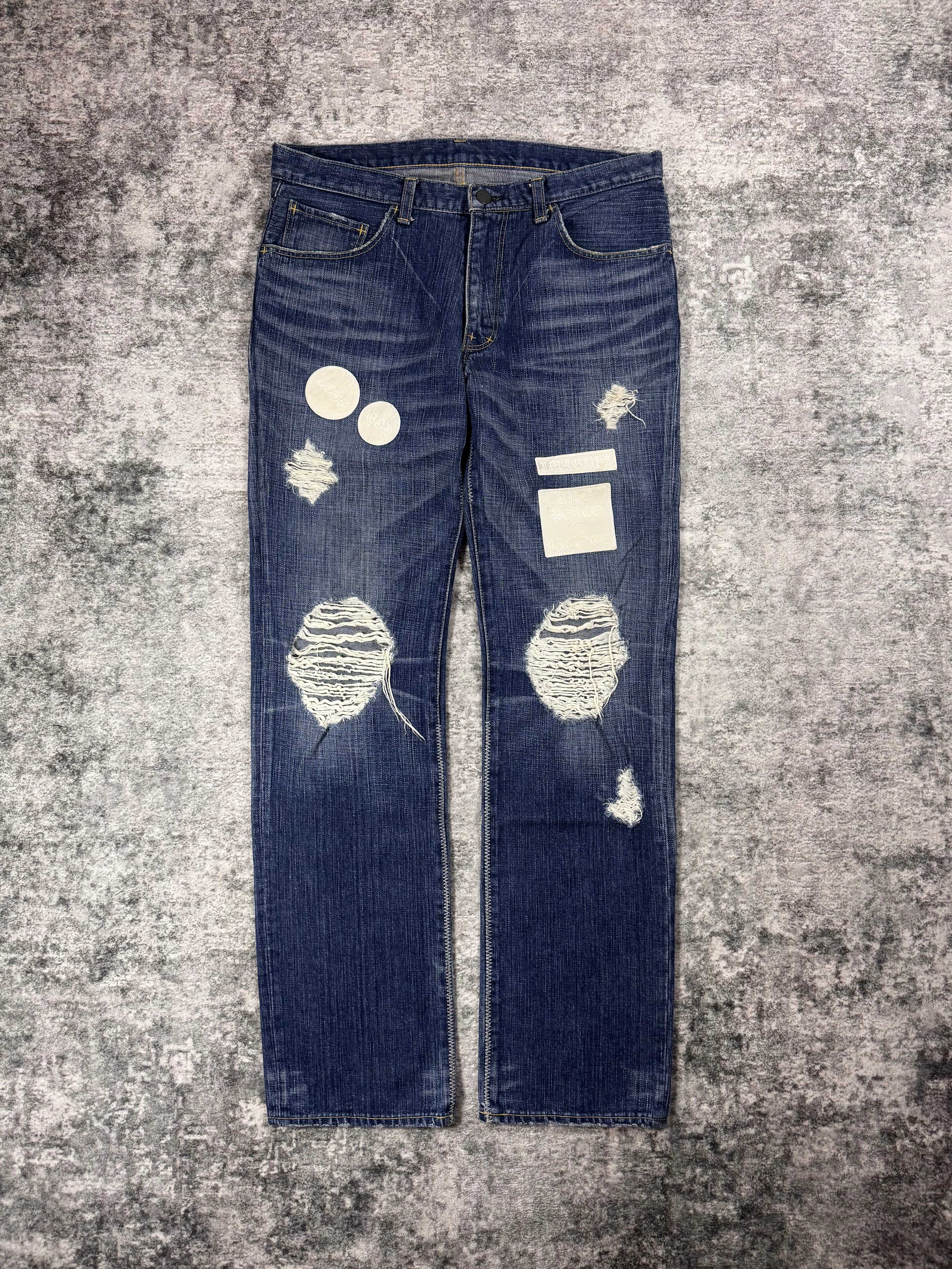 AW04 Number (N)ine “Give Peace a Chance” Patchwork Denim