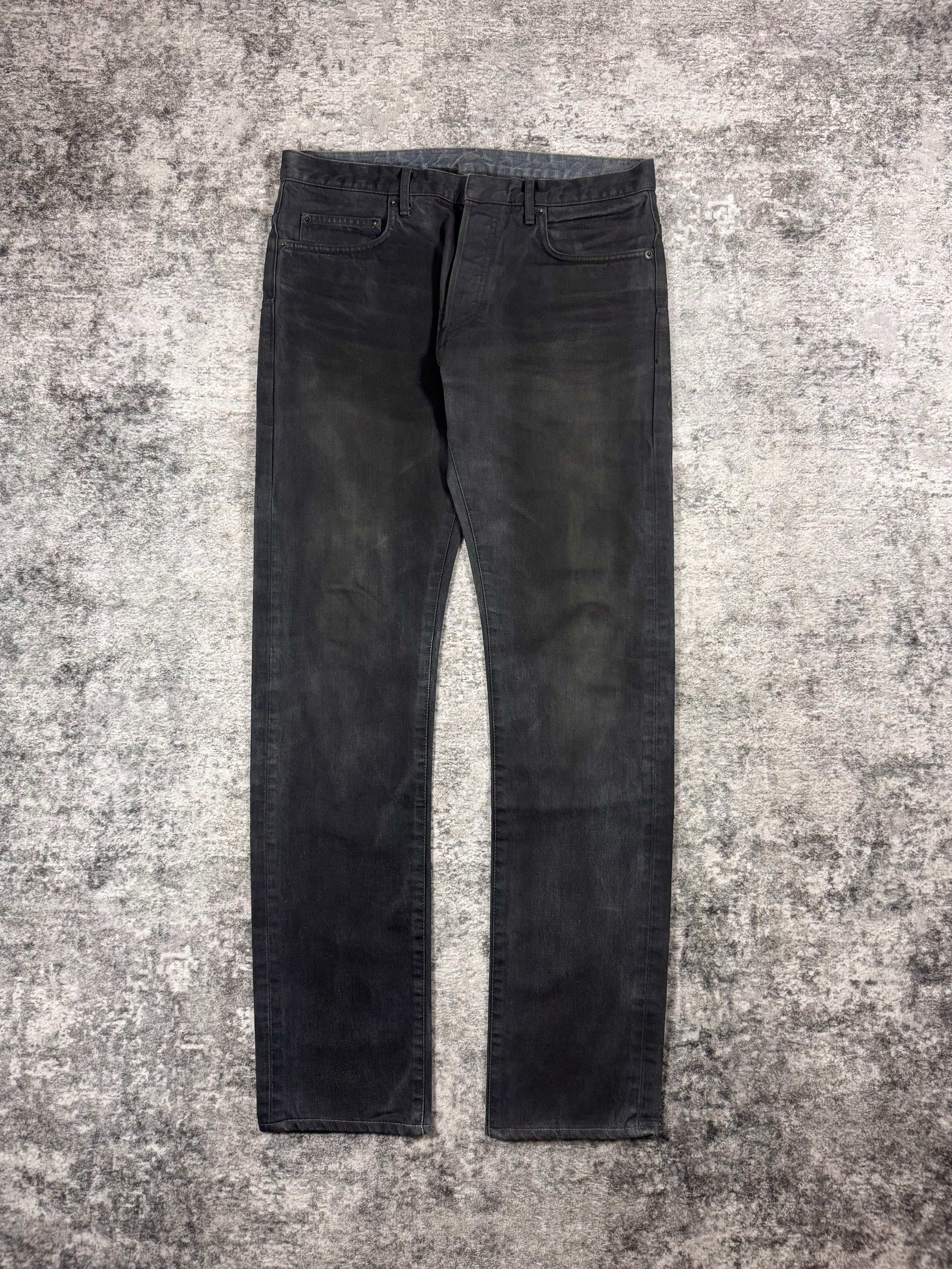 SS11 Dior Homme Kris Van Assche Black Paint-Coated Denim