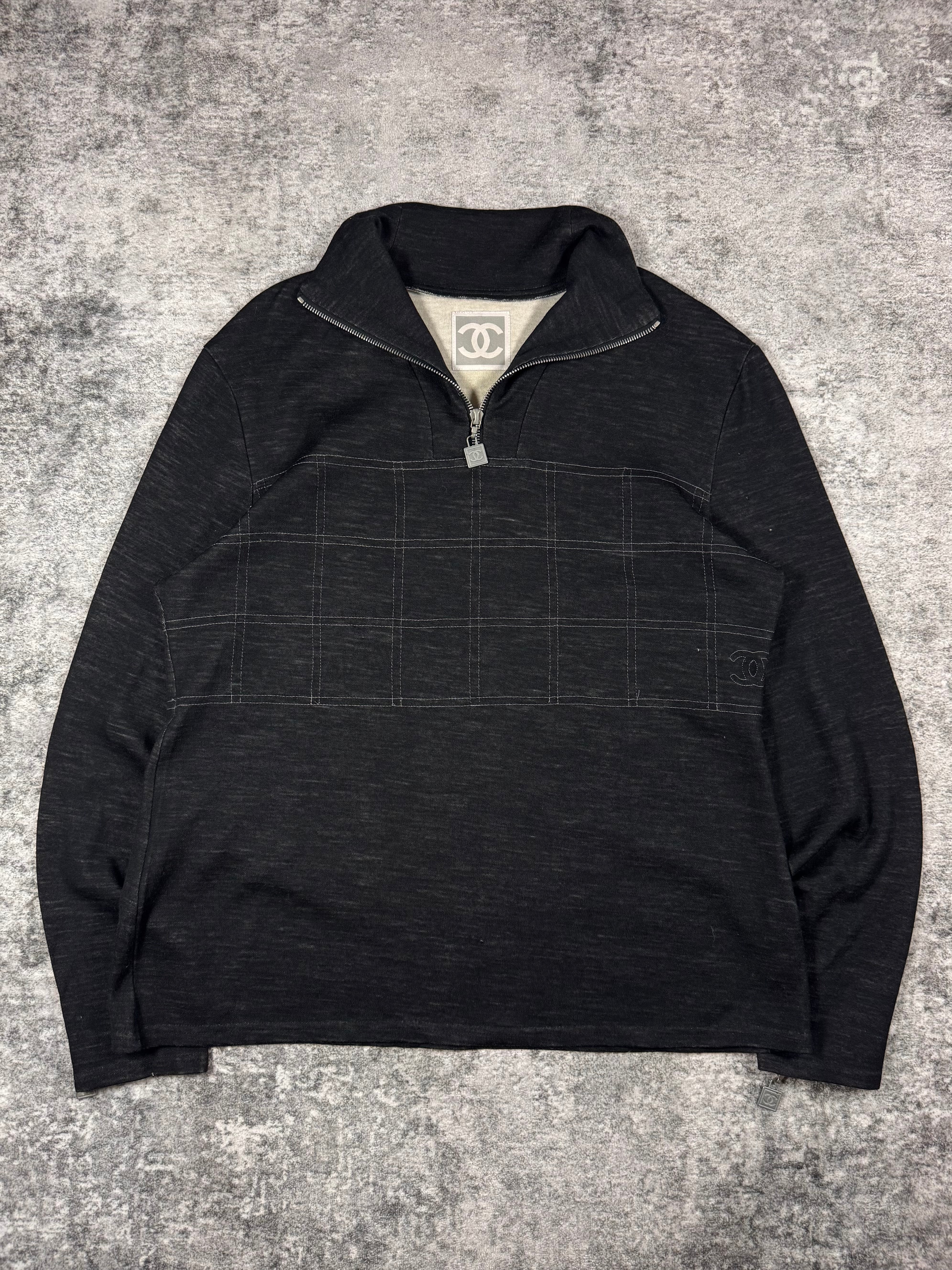 2000s Chanel Sport ‘CC’ Logo Hardware Gridded Technical Knit Pullover