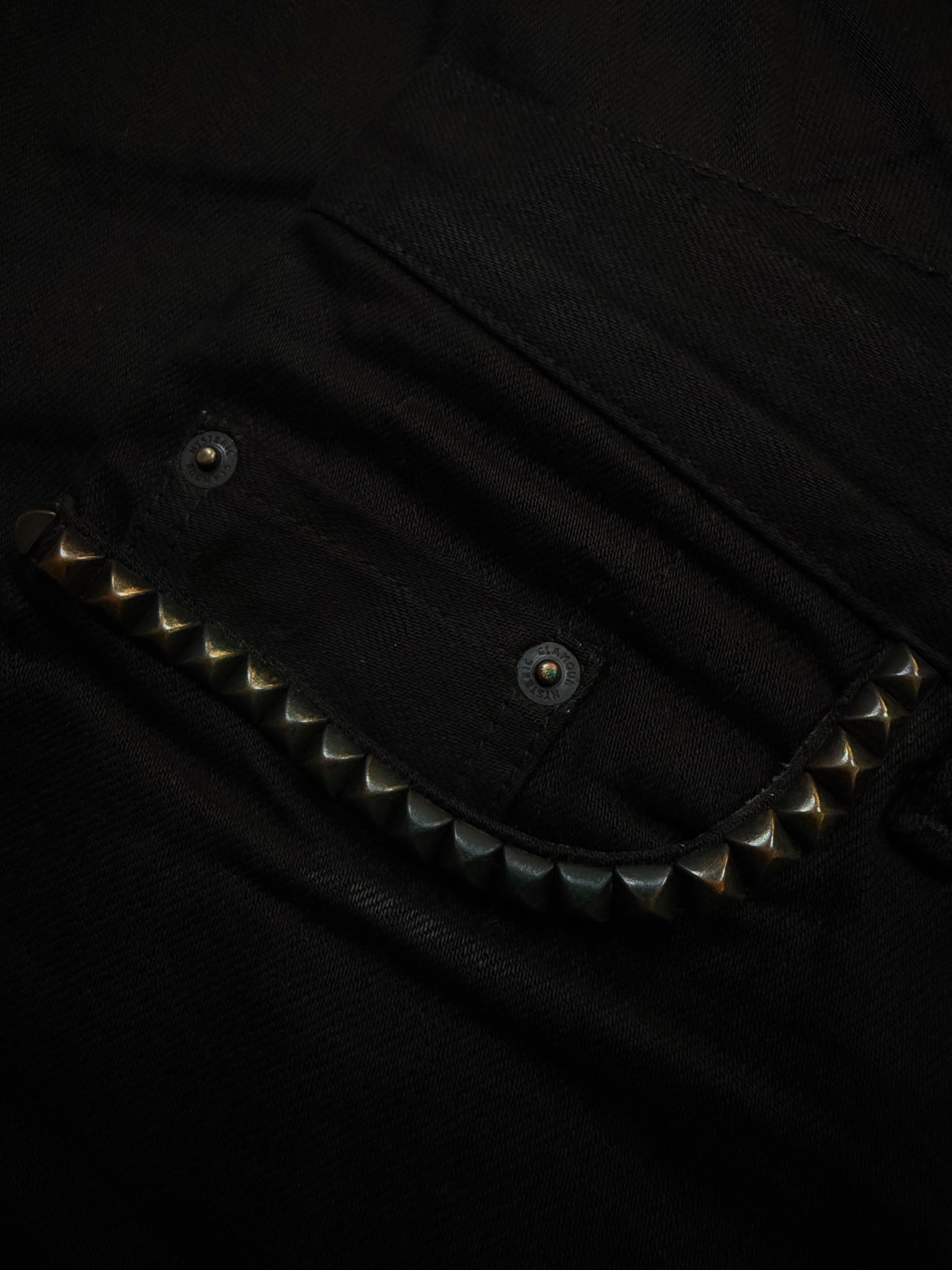 Hysteric Glamour Black Wax-Hit Studded Denim