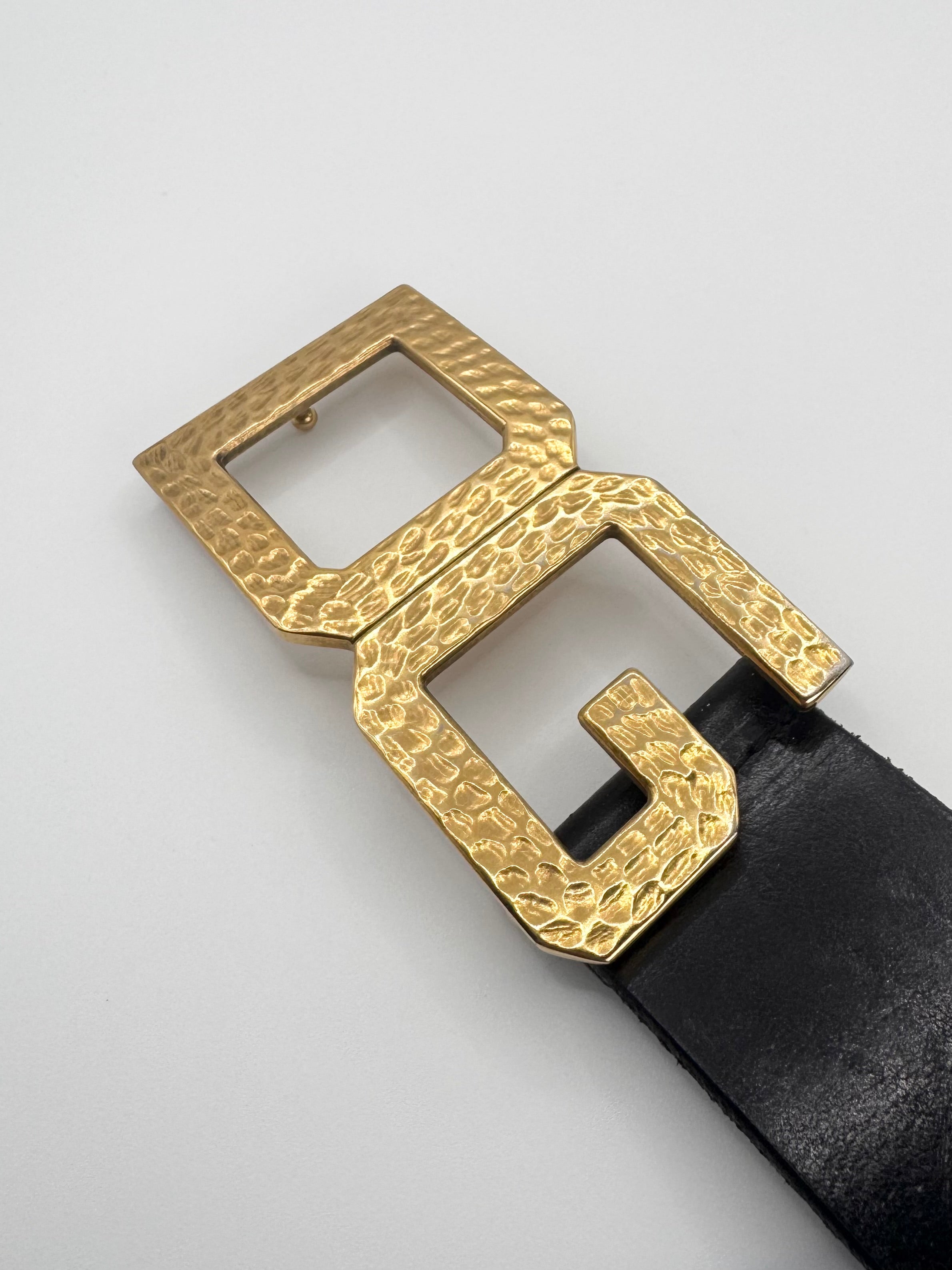 2000s Dolce & Gabbana Cheetah-Textured Gold ‘DG’ Buckle Leather Belt