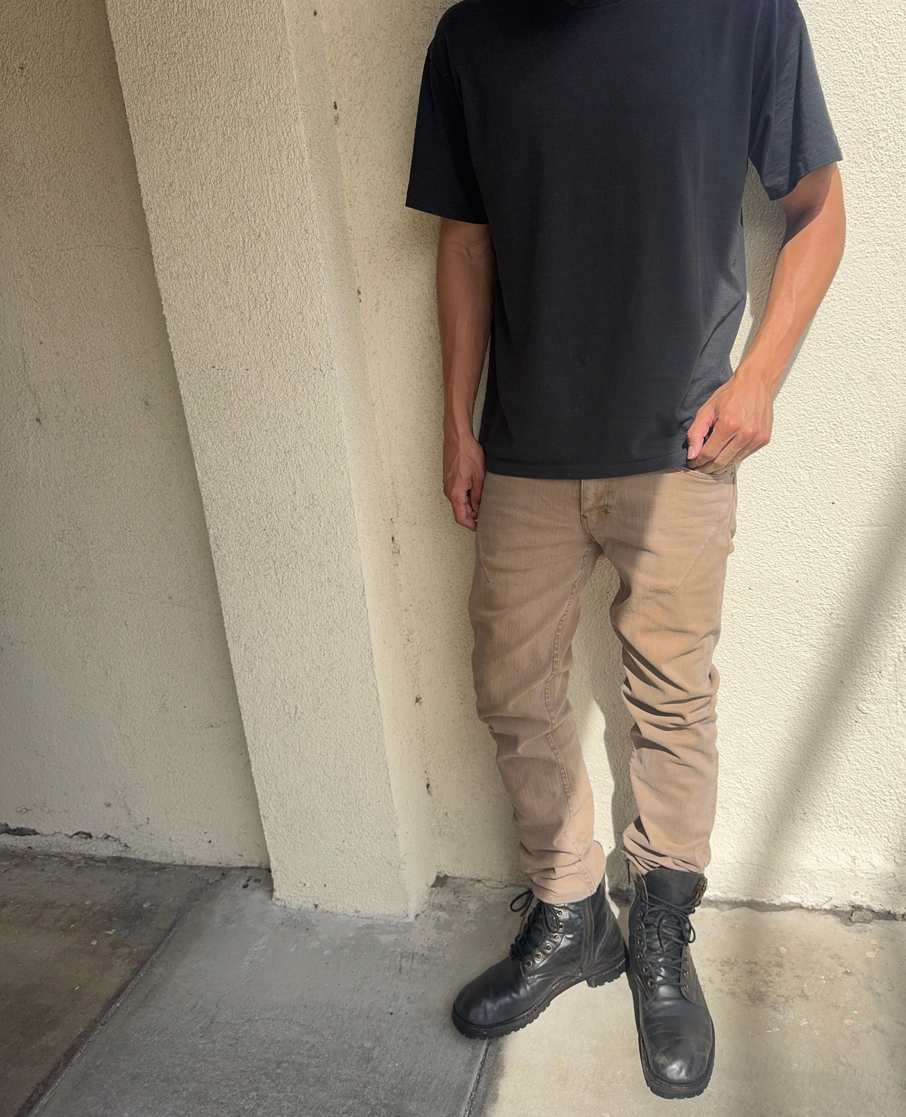 SS08 Number (N)ine “Birds” Faded Beige Pain Denim
