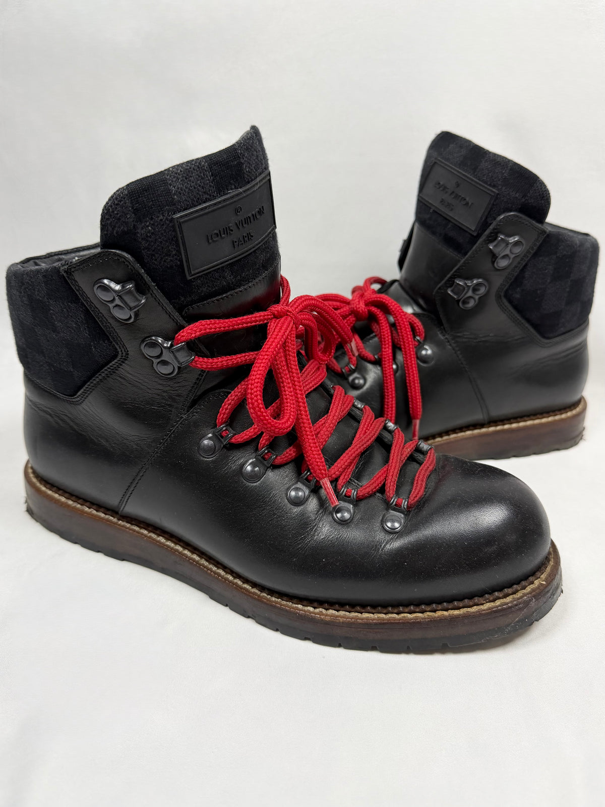 2010s Louis Vuitton ‘Oberkampf’ Damier Alpine Leather Hiking Boots