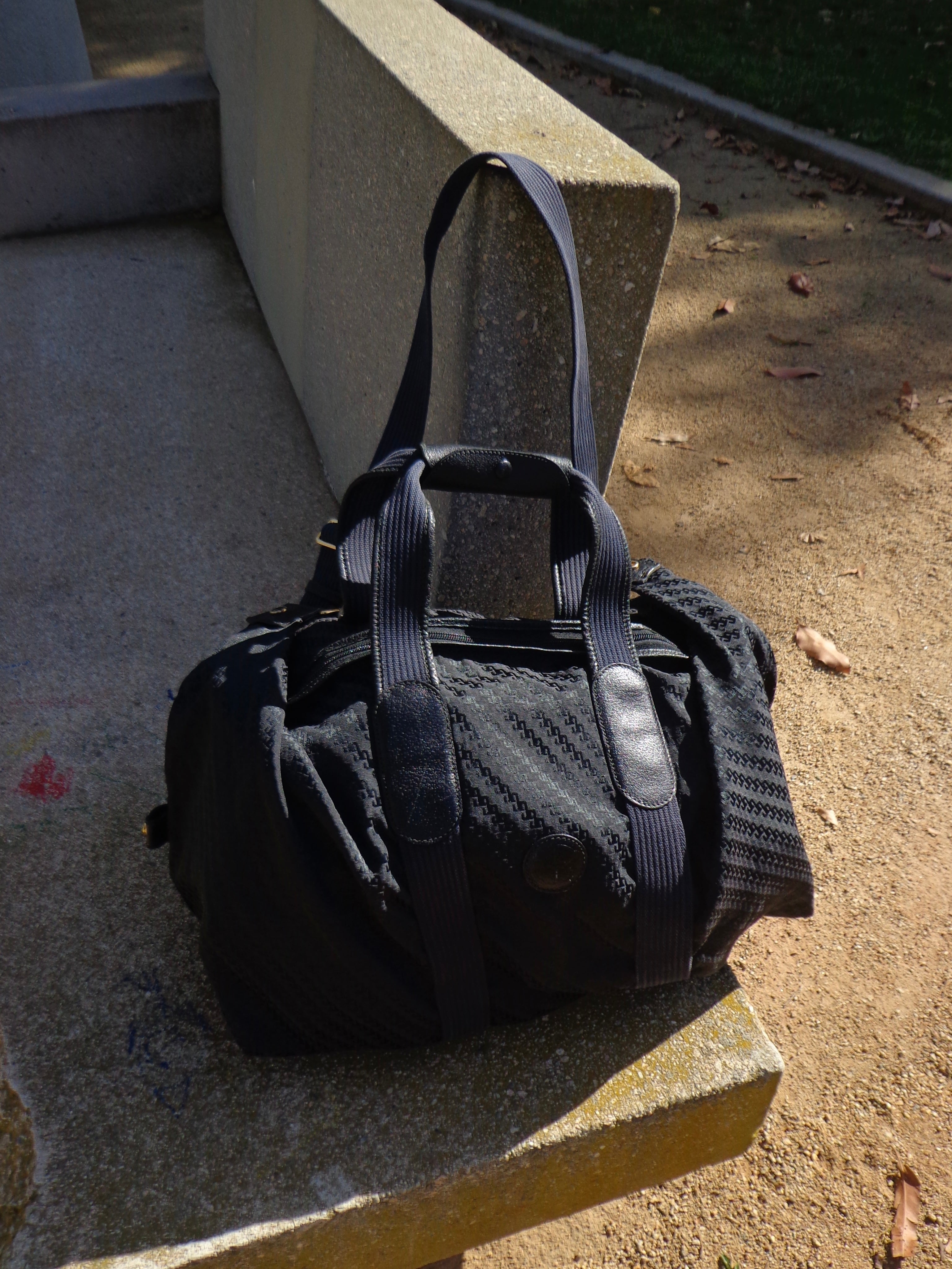 1990s Vintage Gucci Tom Ford ‘GG’ Jacquard Nylon Boston Travel Bag