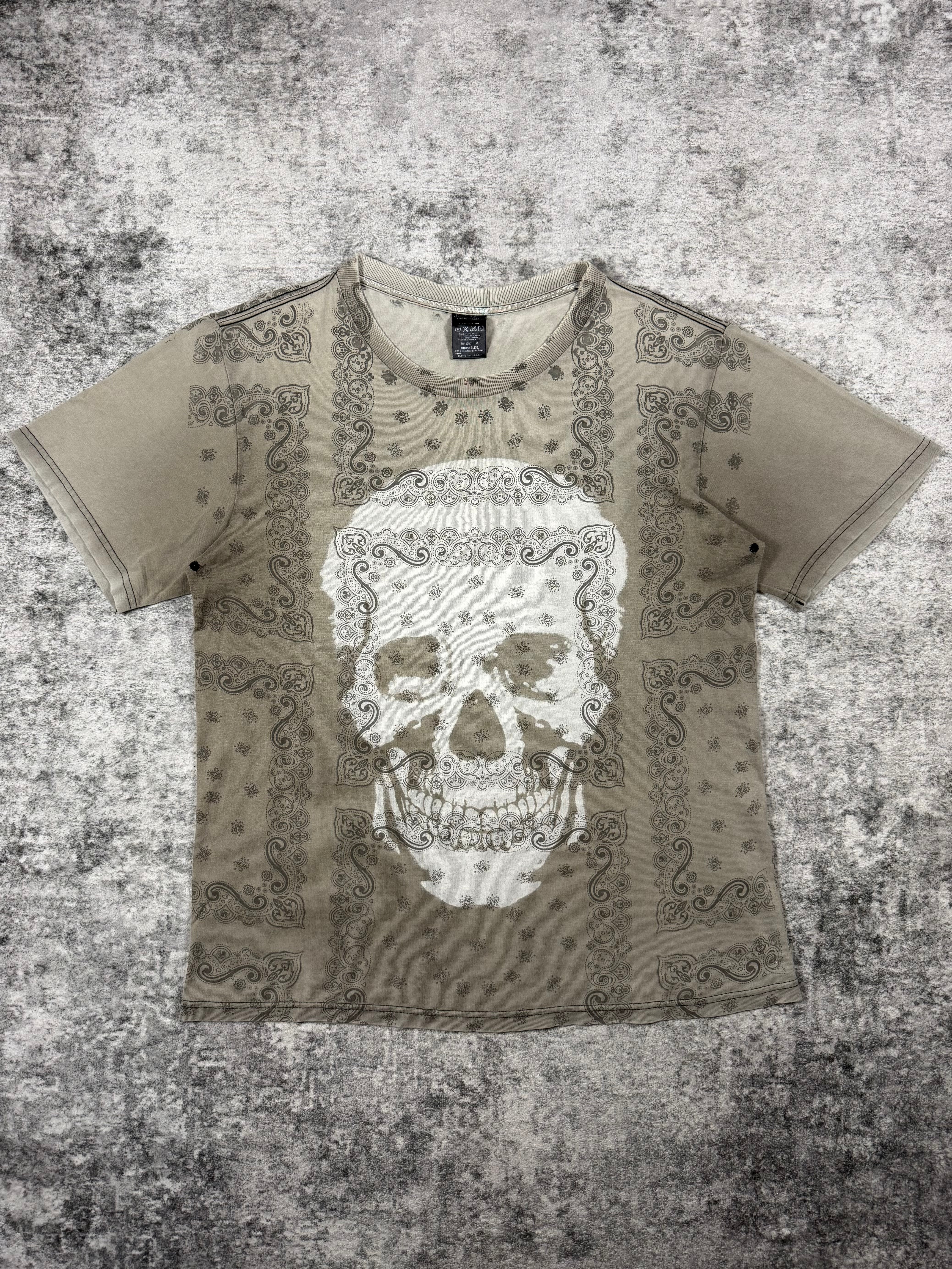 FW07 Number (N)ine “Love God Murder” Faded Paisley Skull T shirt