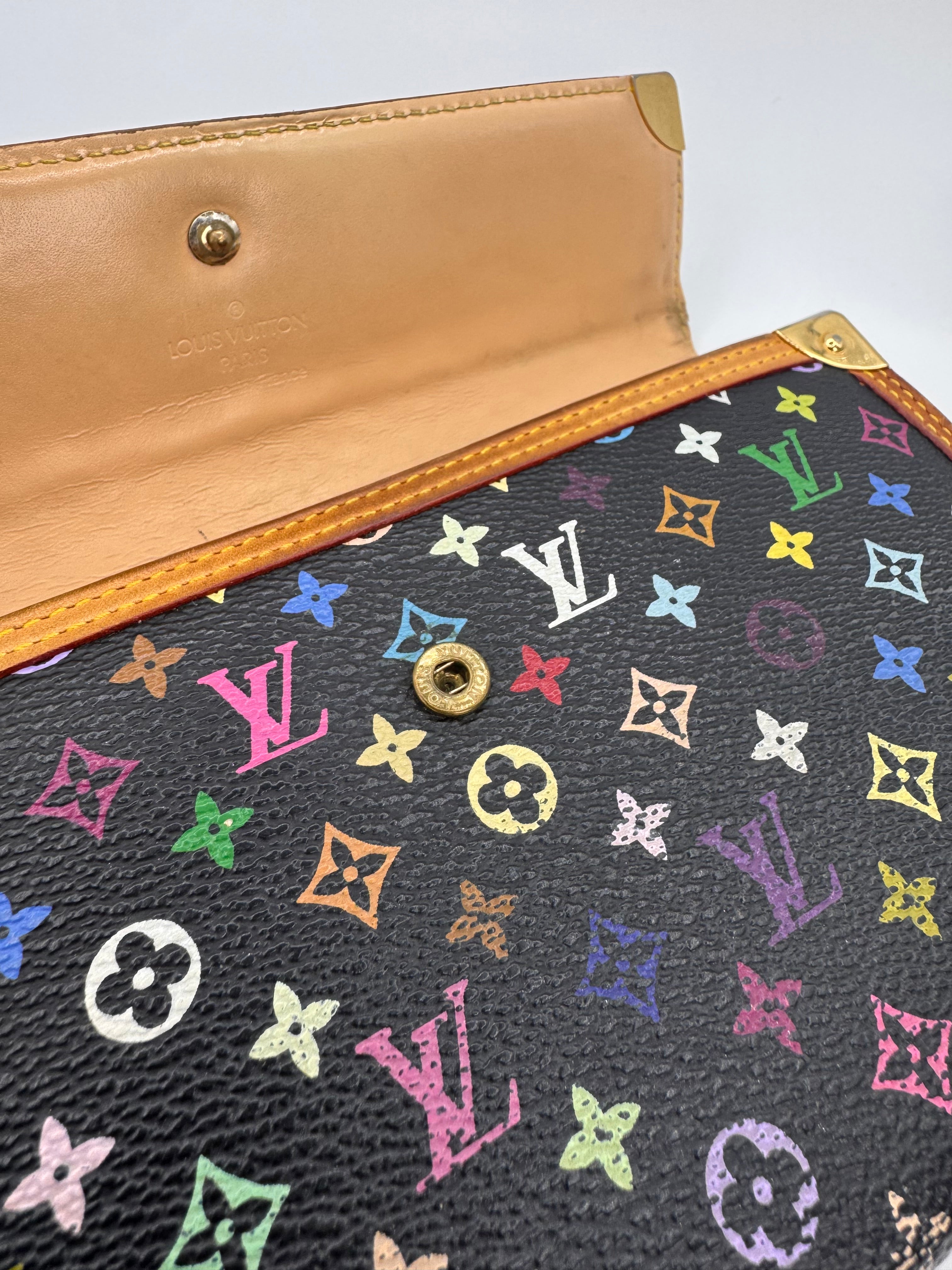 SS06 Louis Vuitton ‘Murakami’ Monogram Leather Gold Accent Wallet