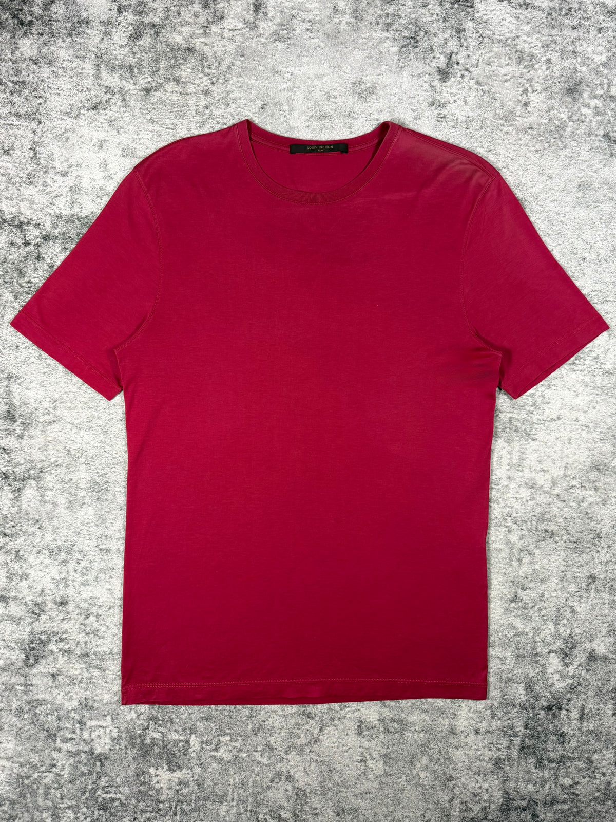 2000s Louis Vuitton 'Malles de 1854' Burgundy Logo T shirt