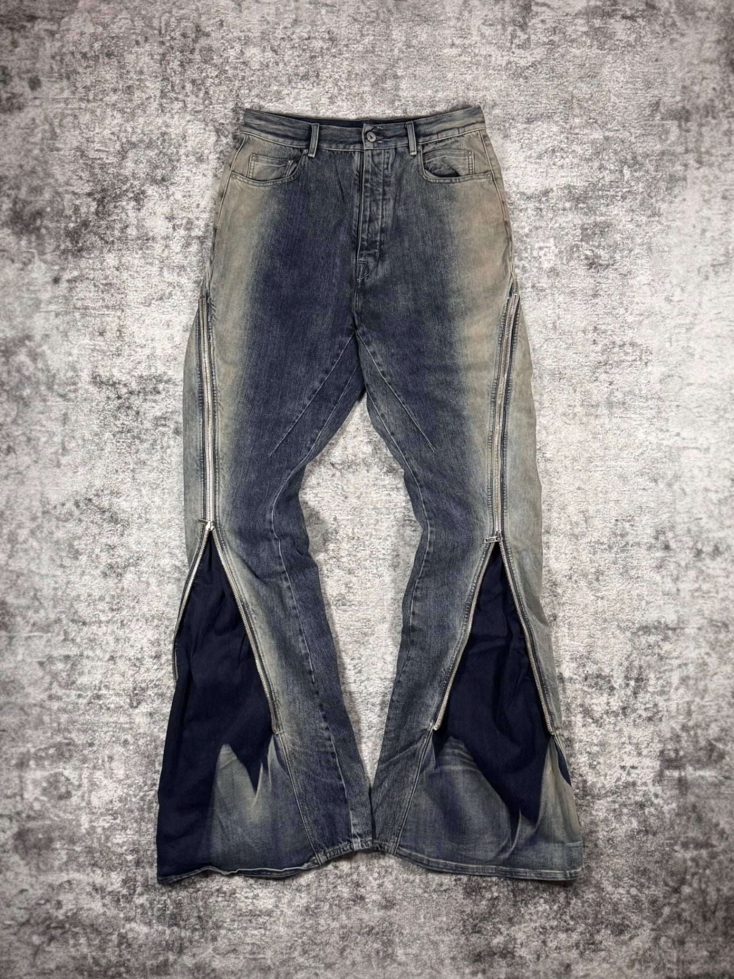 SS23 Rick Owens ‘Pearl Degrade’ Bolan Banana Cut Flare Denim
