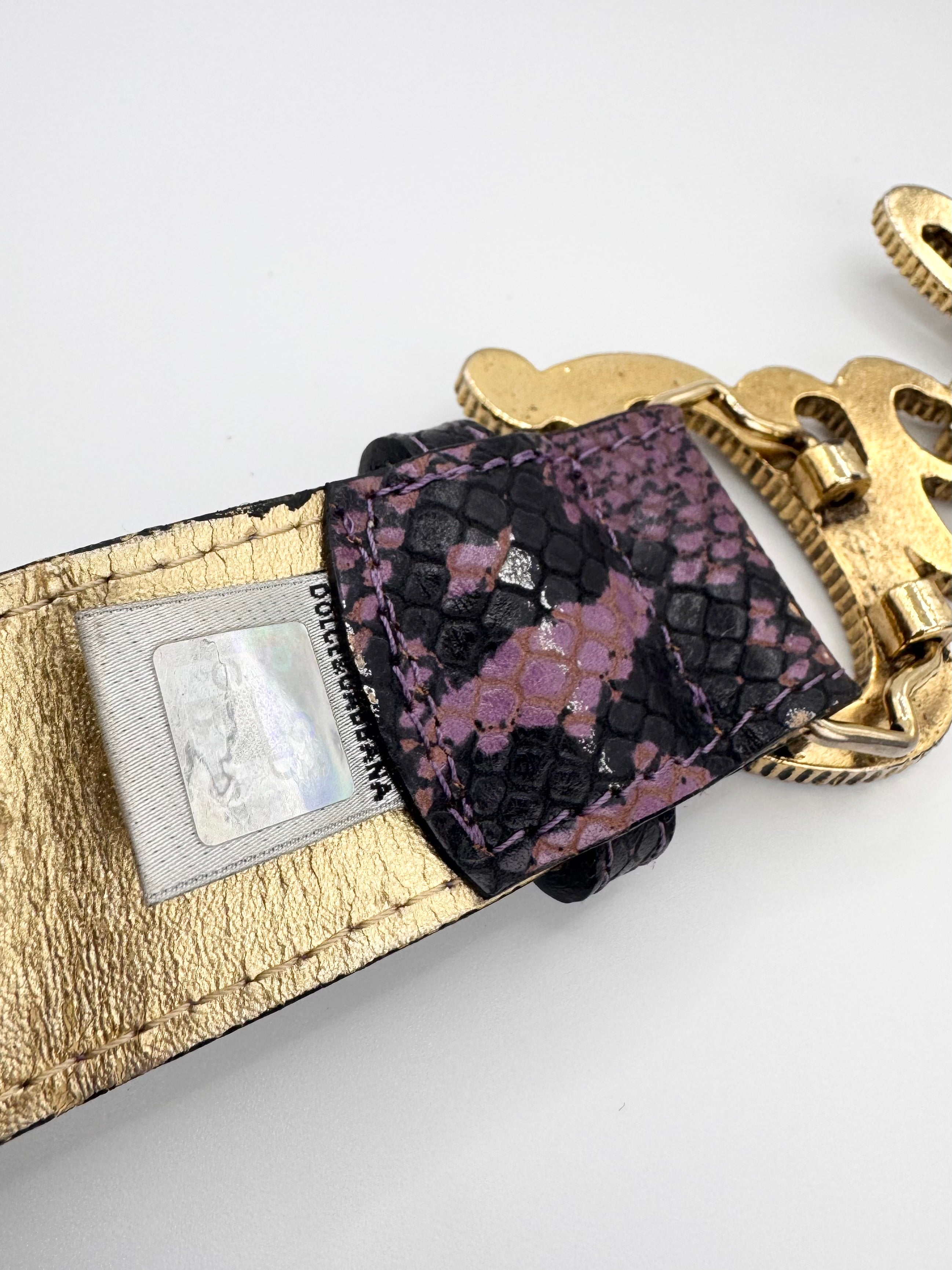 2000s Dolce & Gabbana
Crystallized ‘DG'
Purple Python Leather Belt