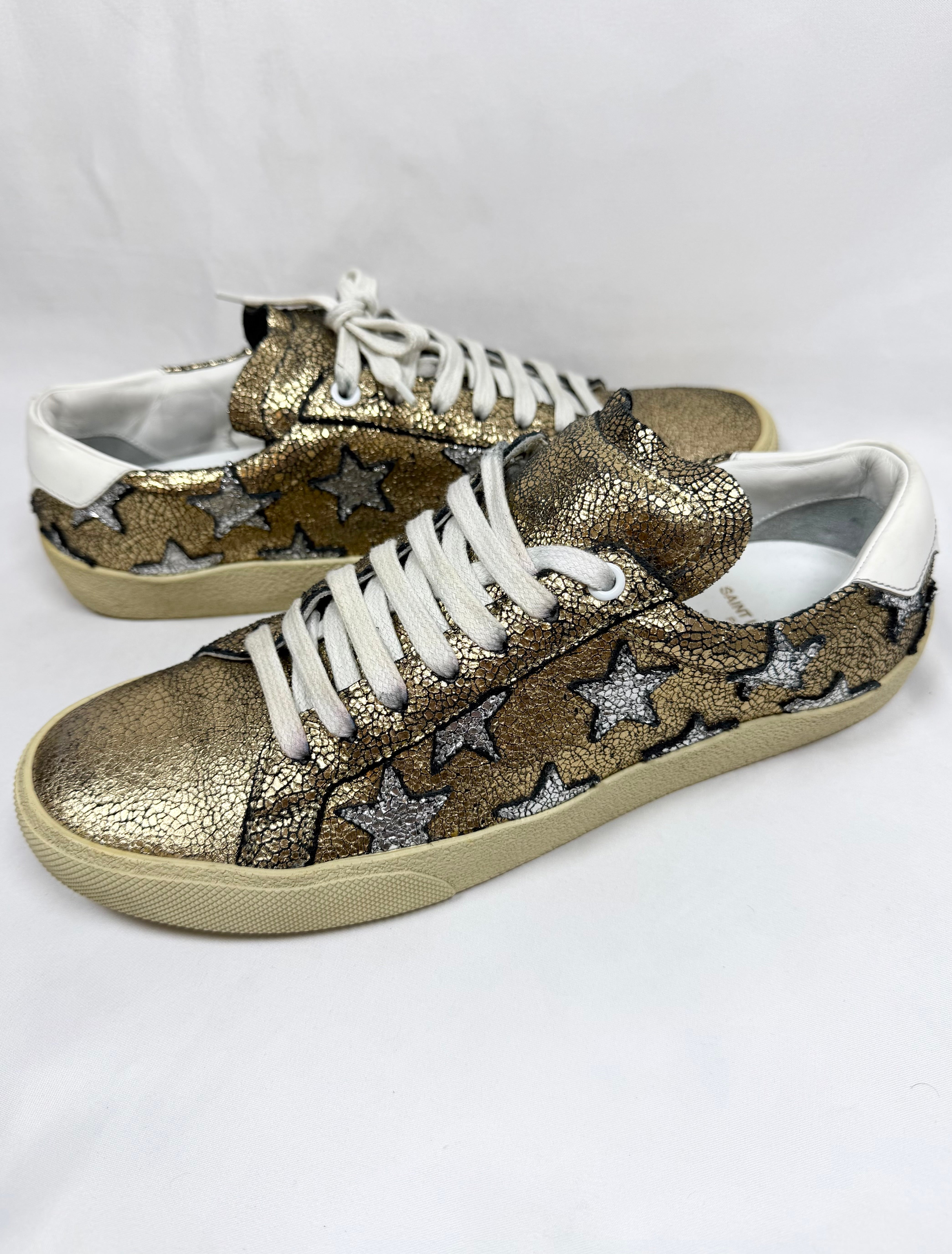 Saint Laurent SL/06 Metallic Gold ‘Stars’ Court Classic Low