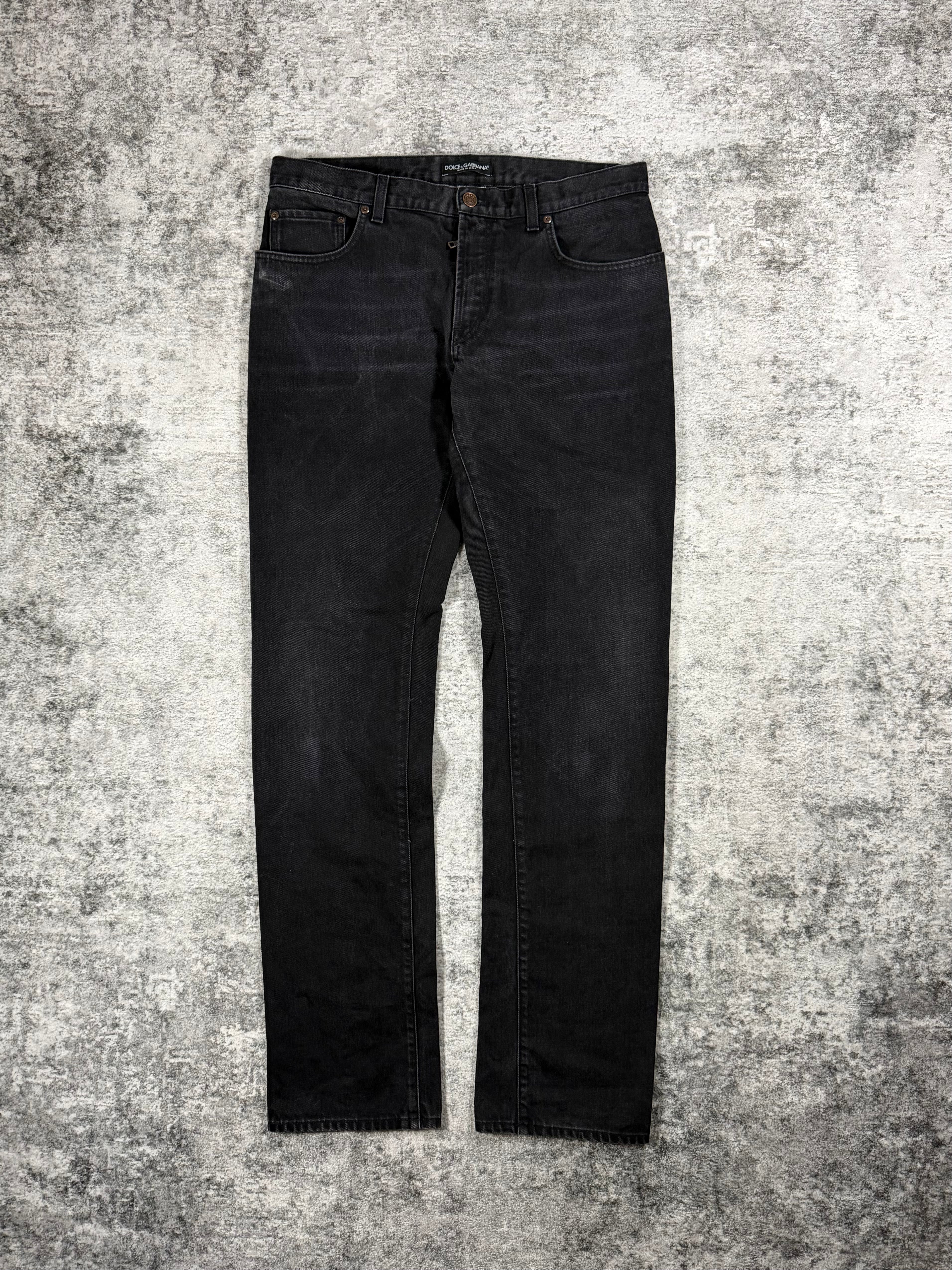 2000s Dolce & Gabbana Faded Oil Spill Black Denim