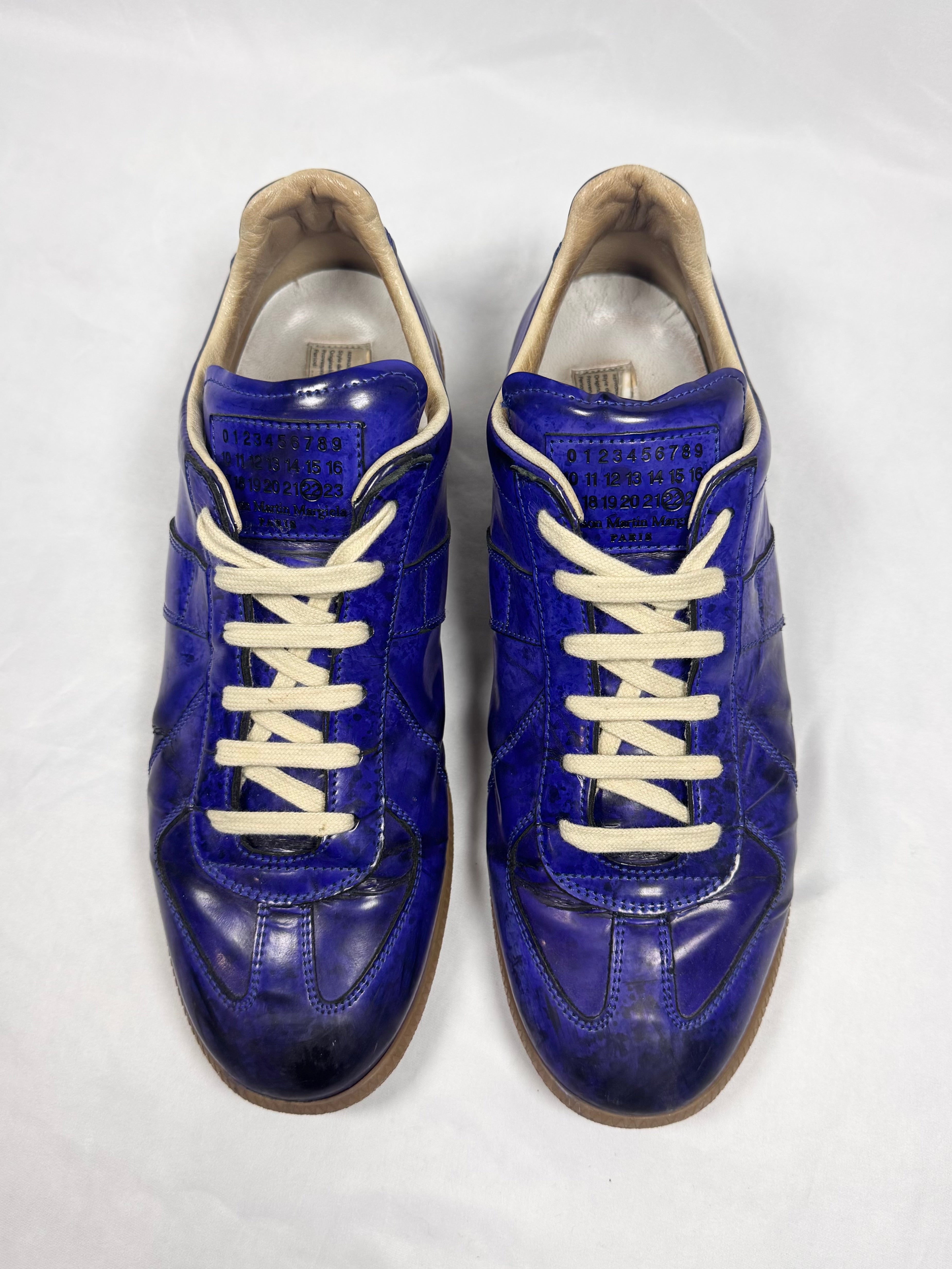 Maison Margiela ‘Blue Paint’ Lambskin GAT Replica Low