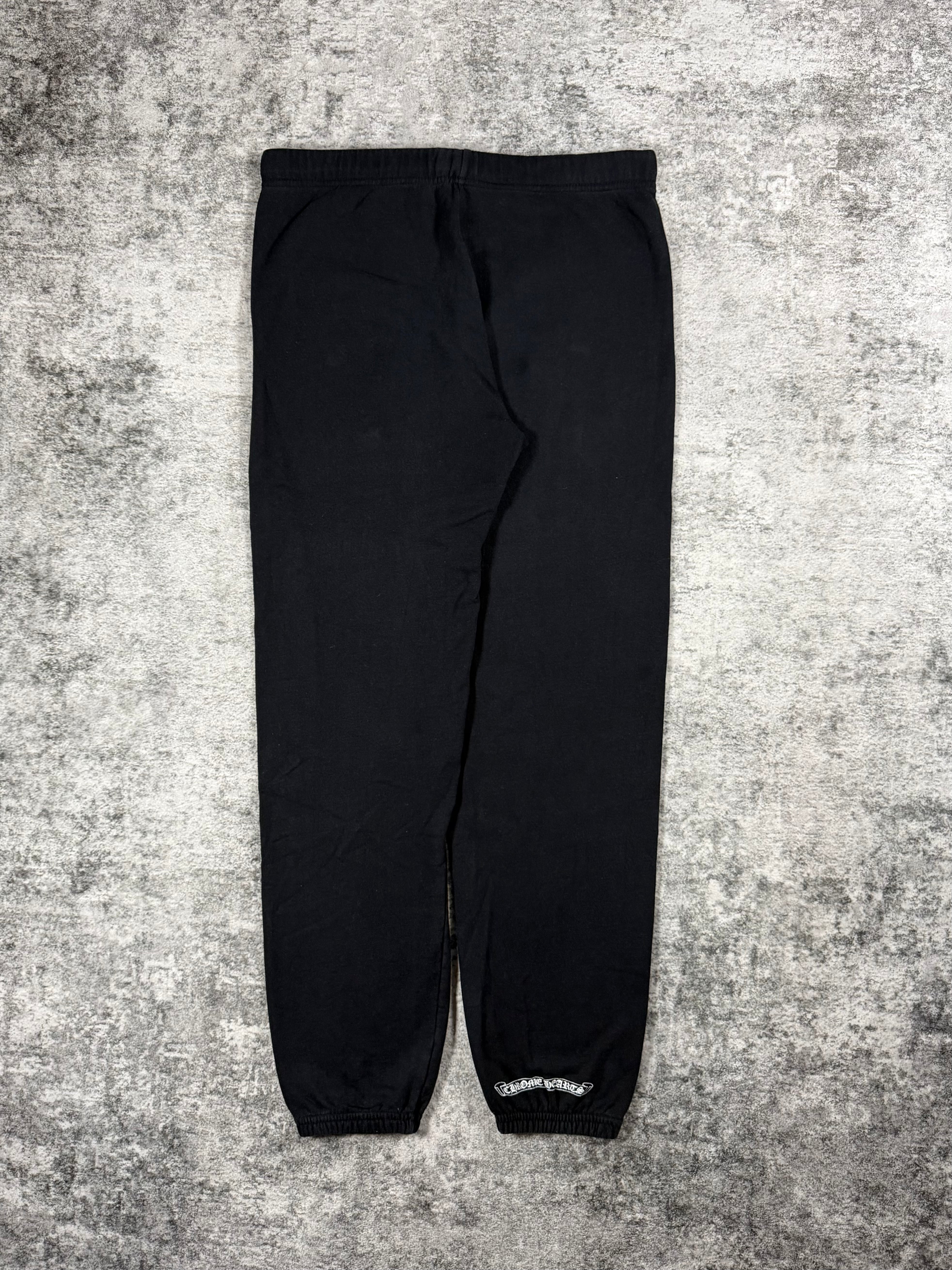 Chrome Hearts Cemetery Cross Cluster Black Sweatpants