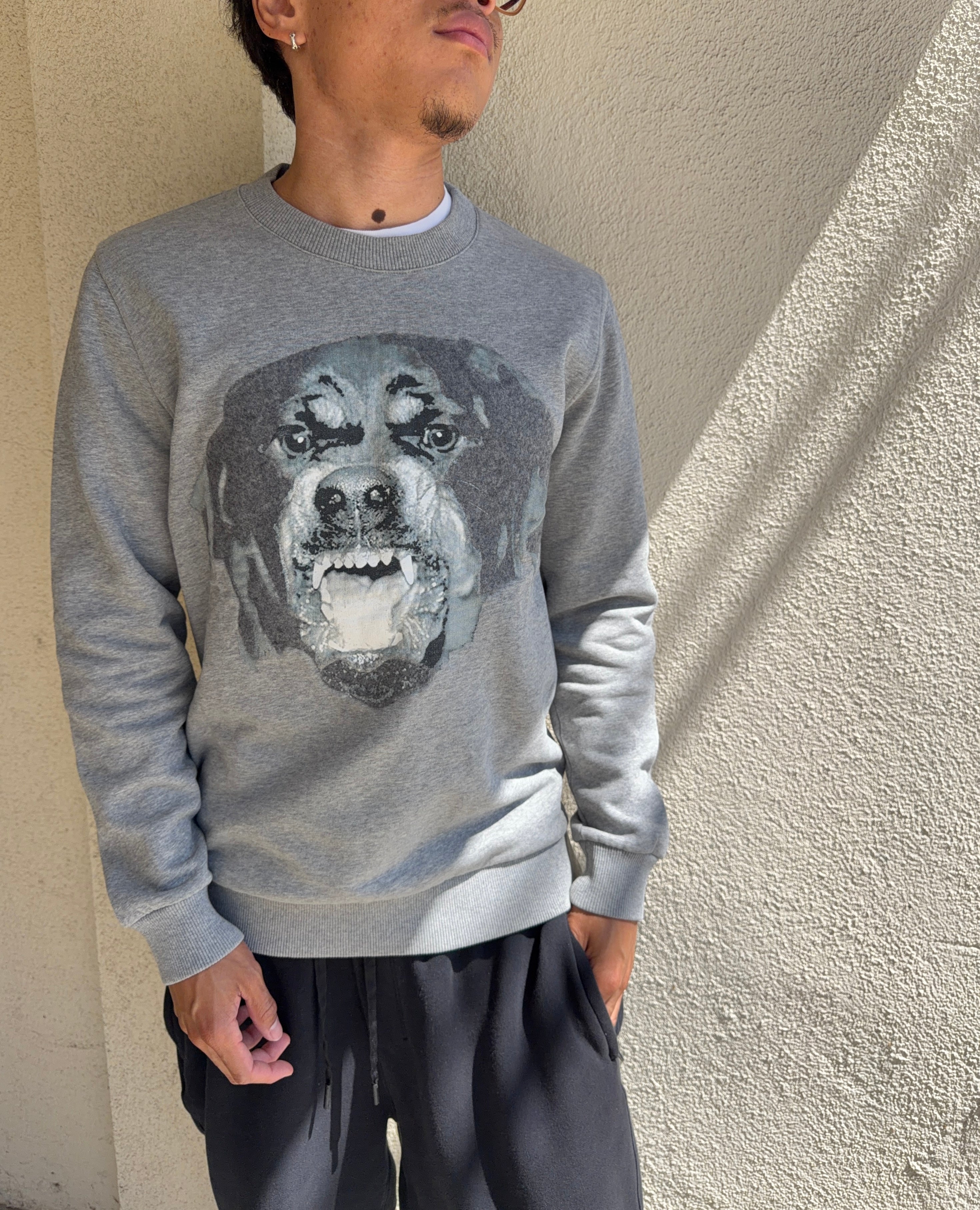 SS16 Givenchy Ricardo Tisci ‘Rottweiler’ Heather Grey Crewneck