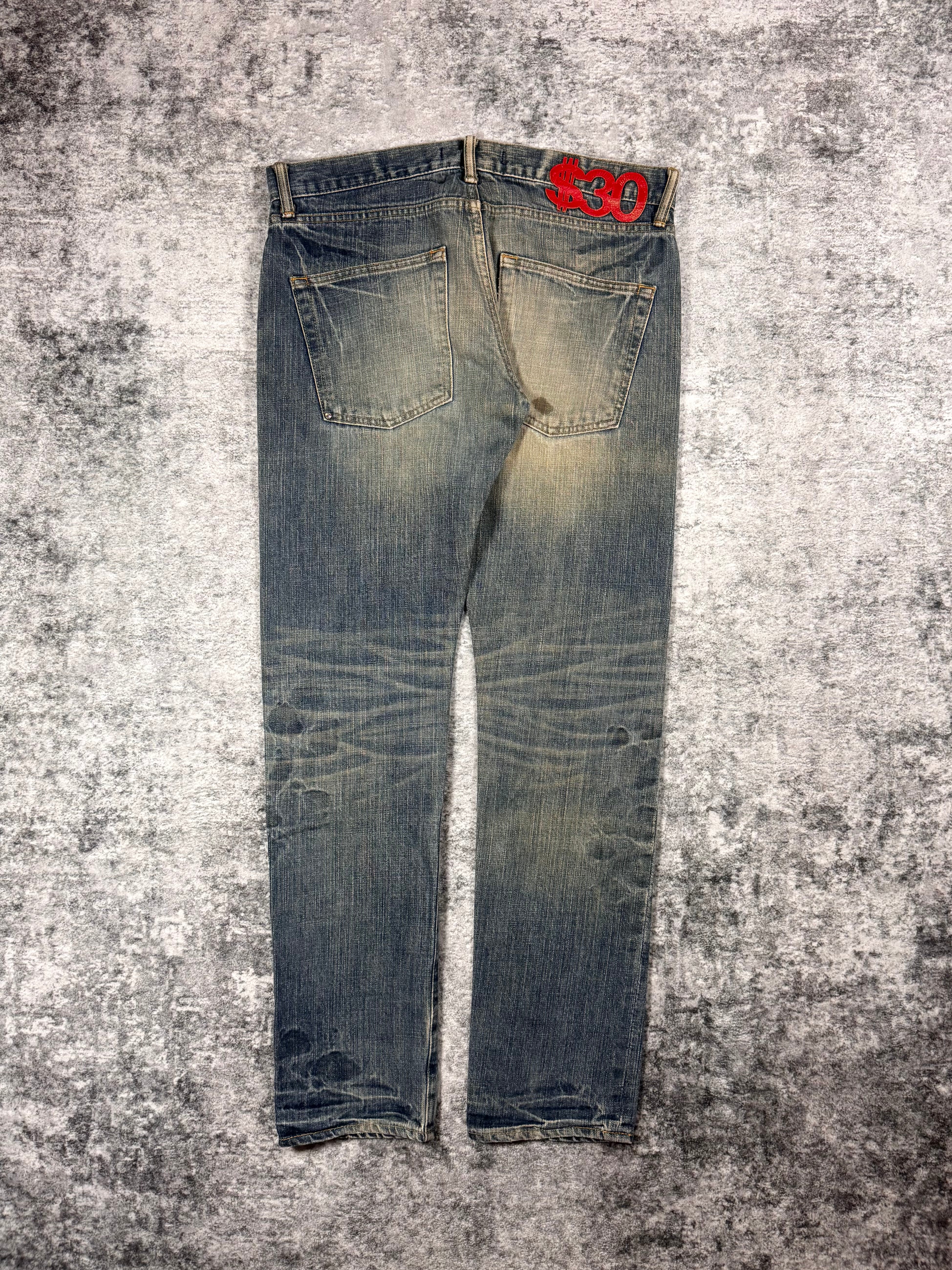 2000s Swagger Leopard Print Whiskered Fade Denim