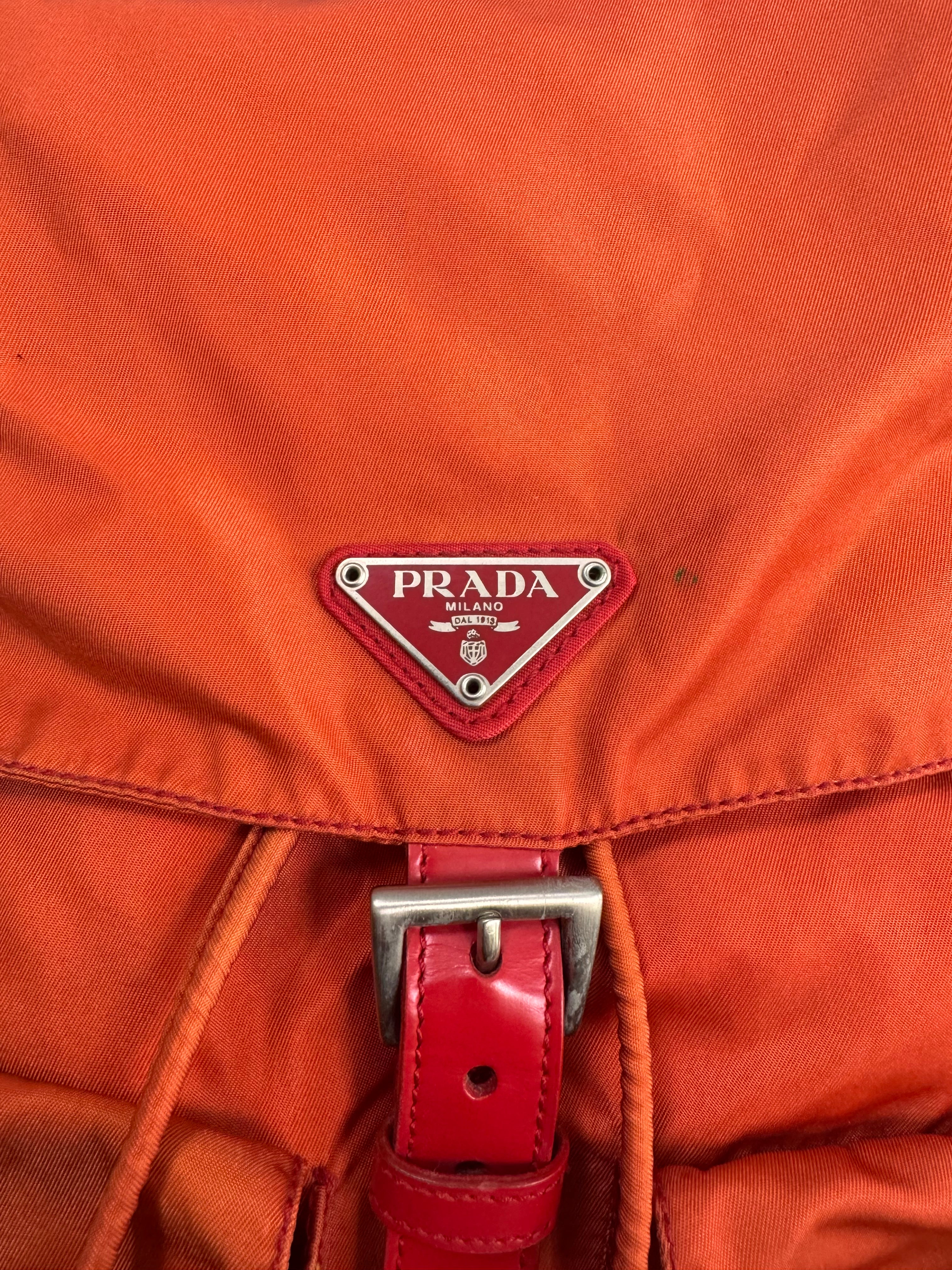 2000s Prada Milano “Rosso” Vela Nylon Backpack