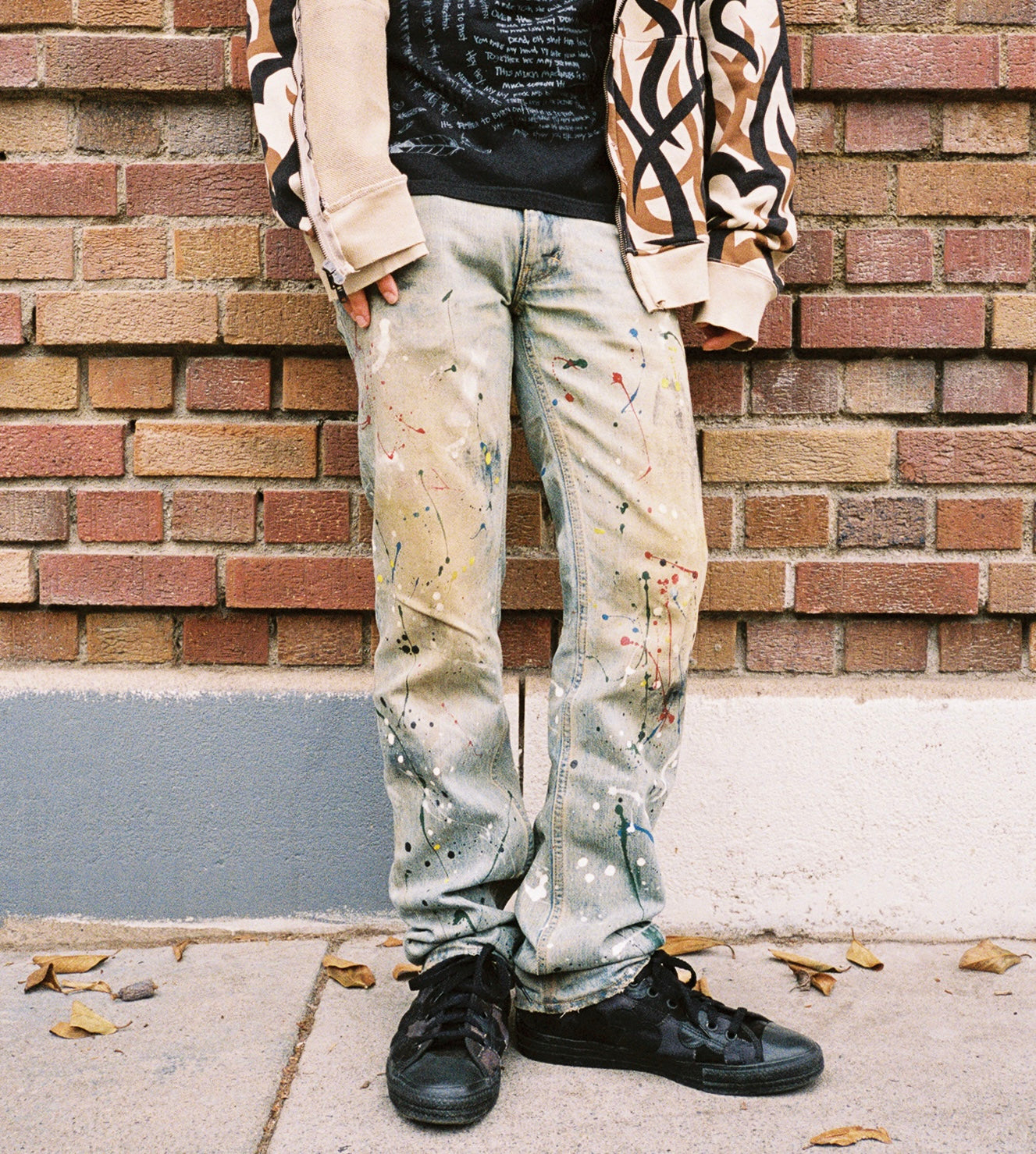 SS06 Number (N)ine “Welcome To The Shadow” Mudwash Paint Splatter Denim