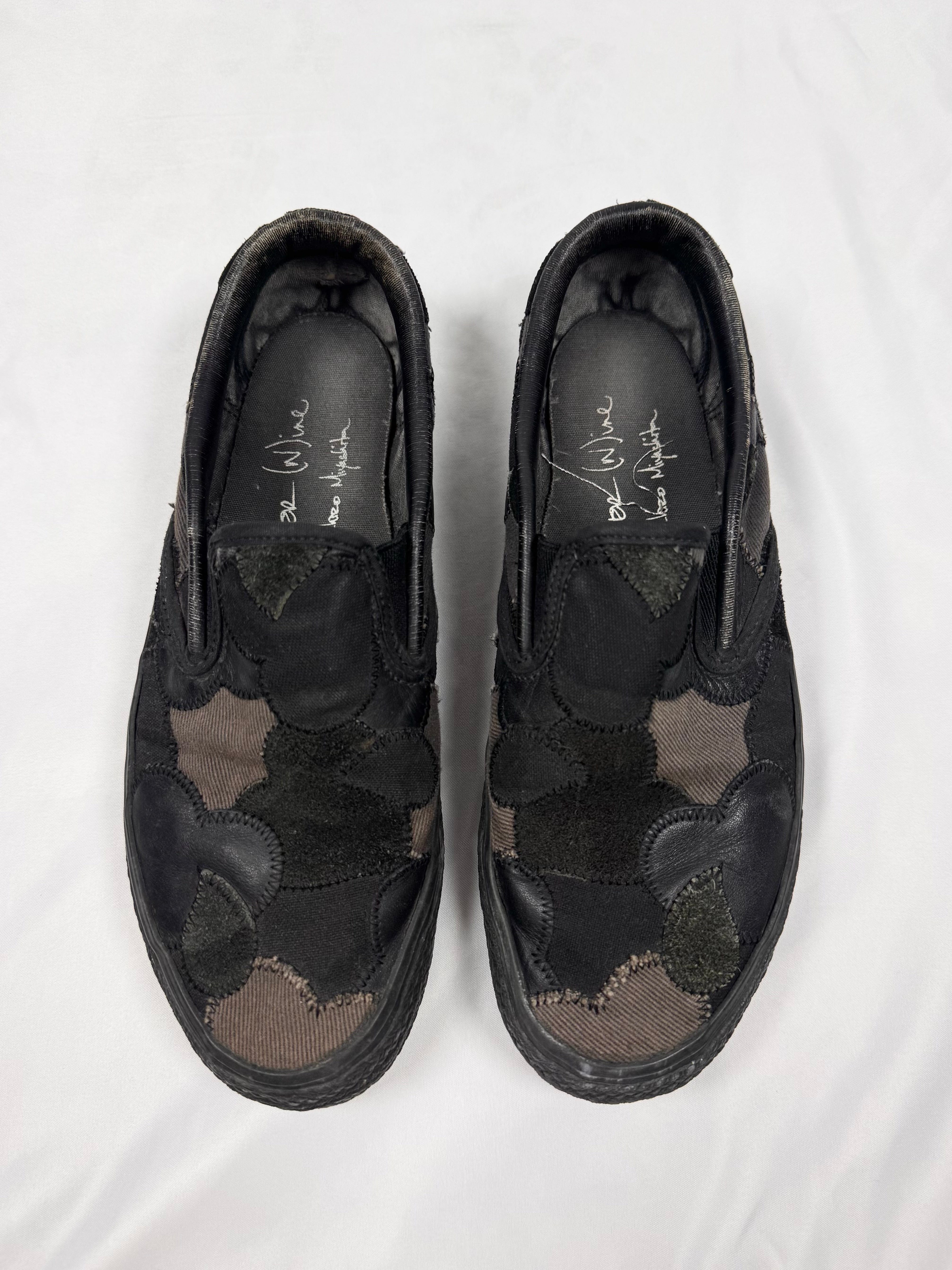 AW03 Number (N)ine “Touch Me I’m Sick” Crying Heart Patchwork Slip-On