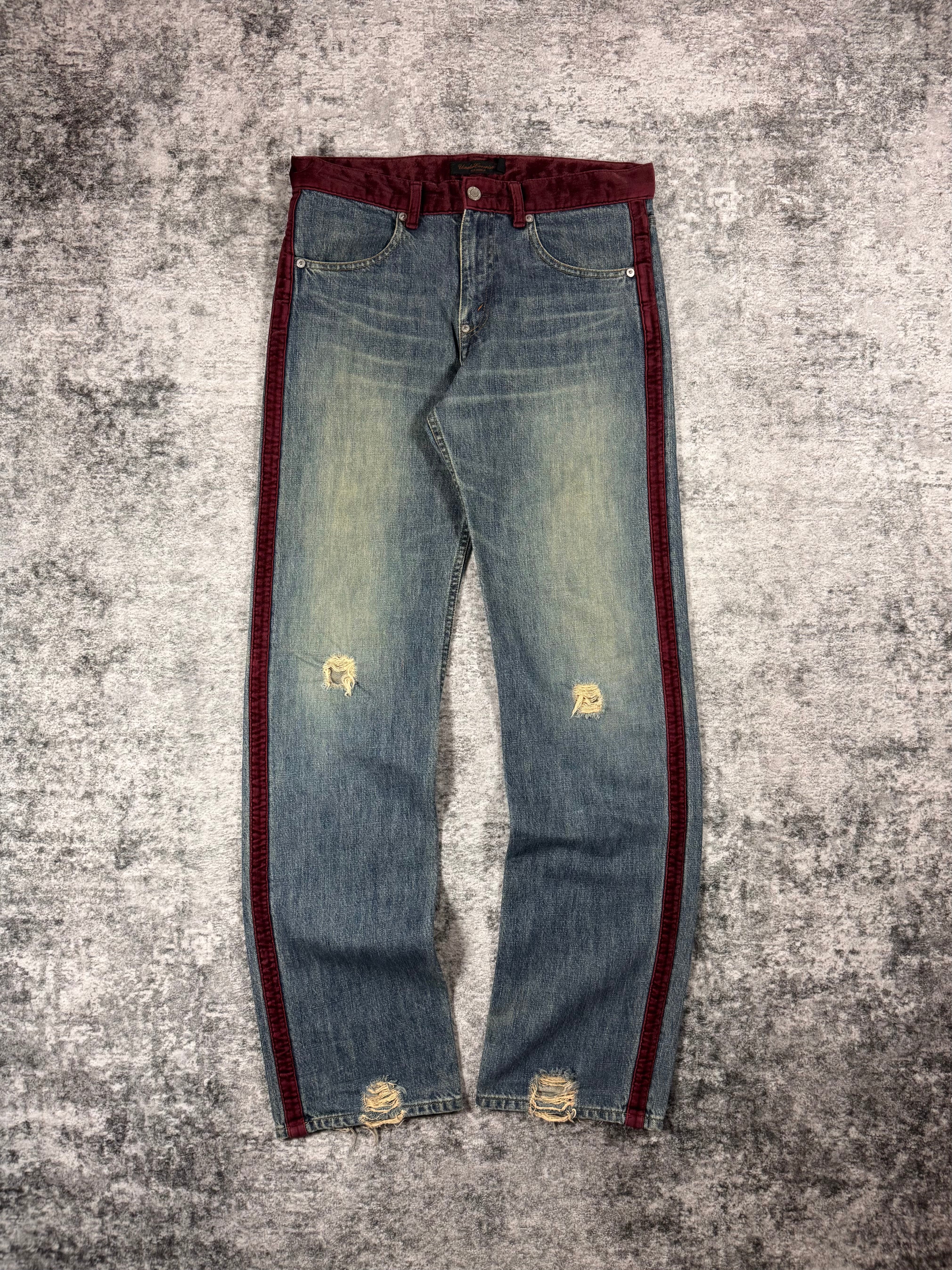 AW02 Undercover “Witch’s Cell Division” Velour Stripe Denim