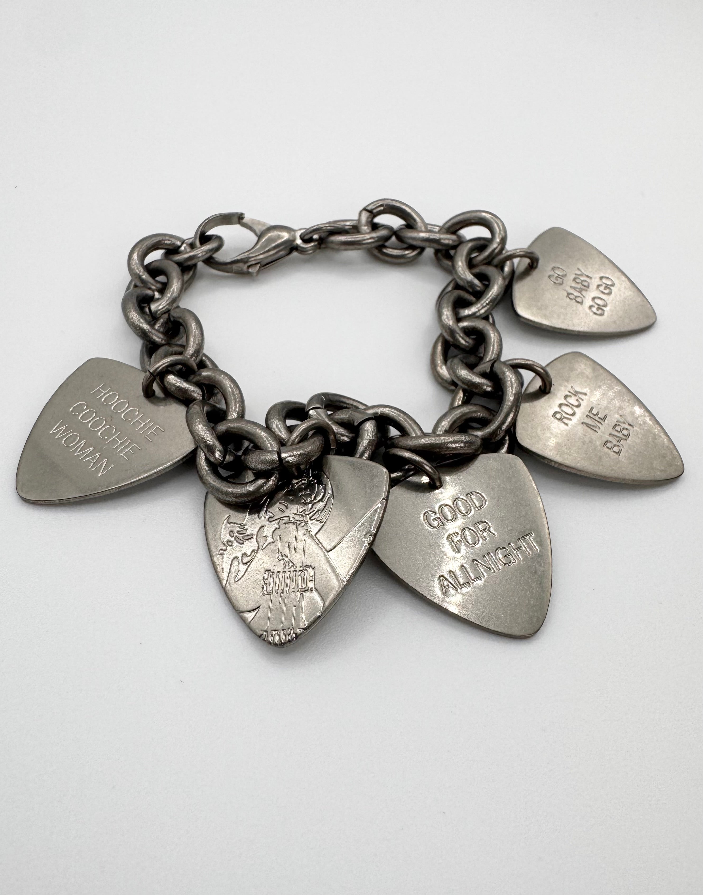Hysteric Glamour Multi ‘Guitar Pick’ Silver Bracelet