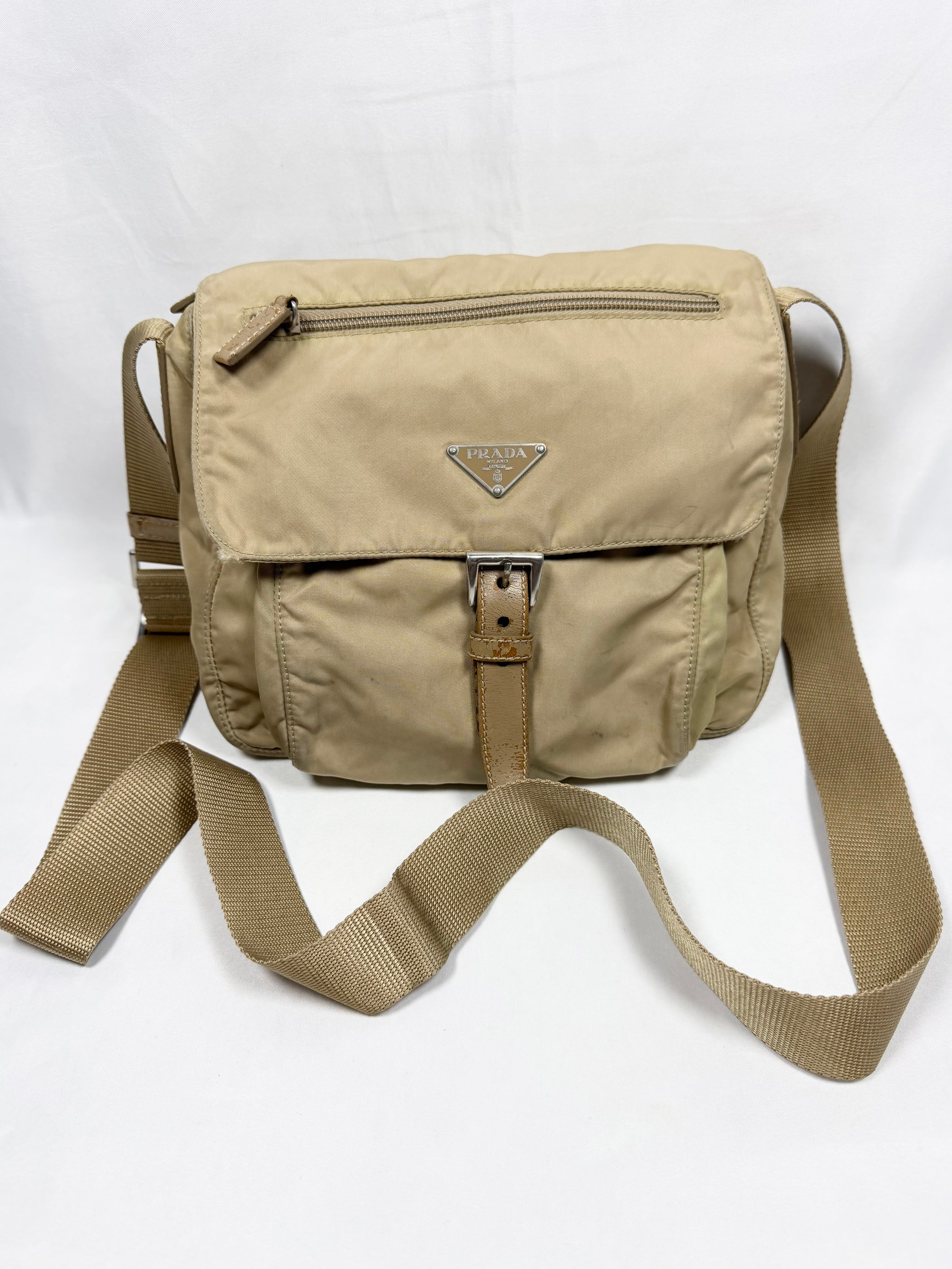 2000s Prada ‘Sabbia’ Tessuto Nylon Mini Crossbody Bag