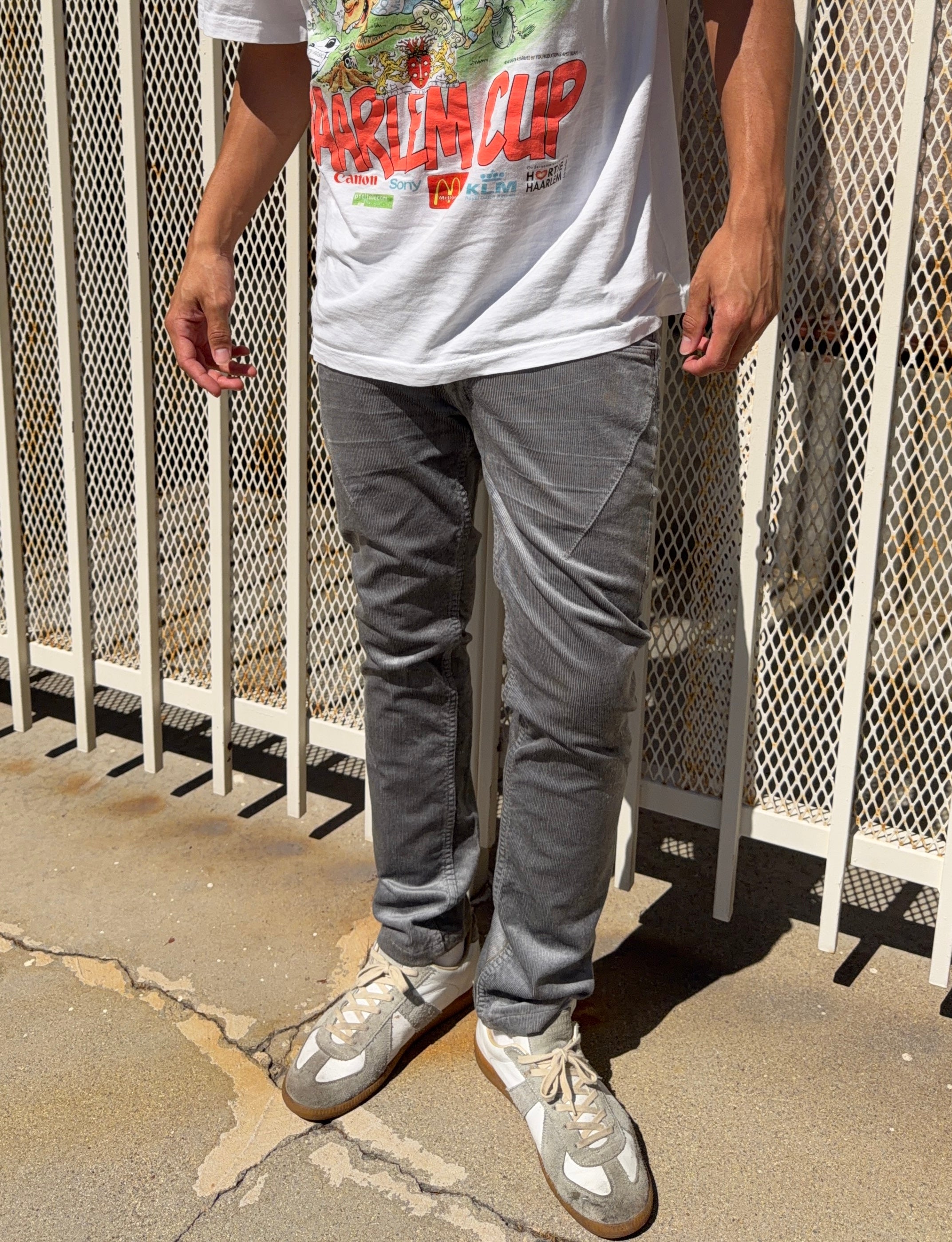 FW07 Number (N)ine “Love God Murder” Silver-Tint Pain Corduroy Pants