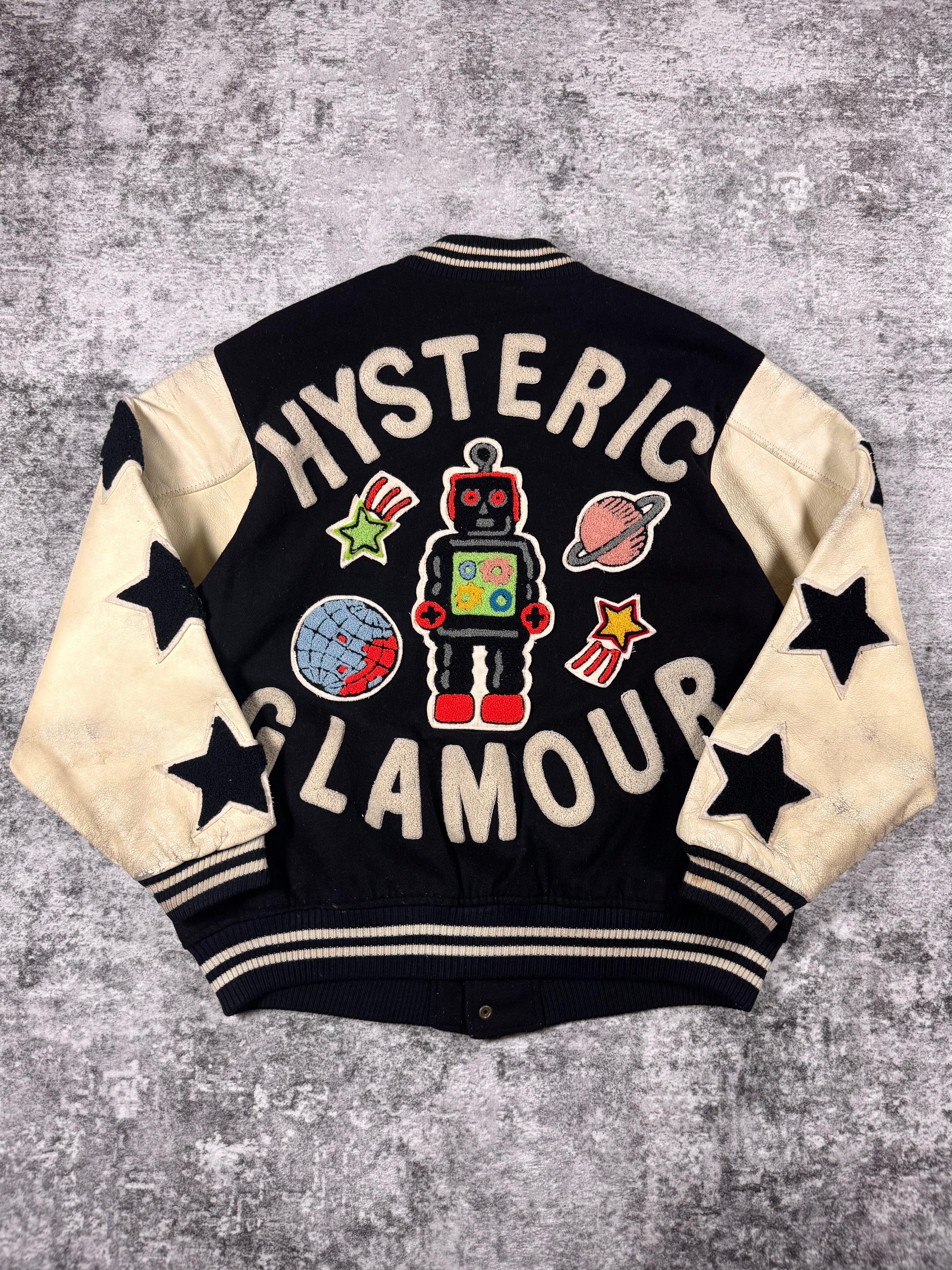 1980s Hysteric Glamour Black ‘Toy Robot’ Varsity Jacket