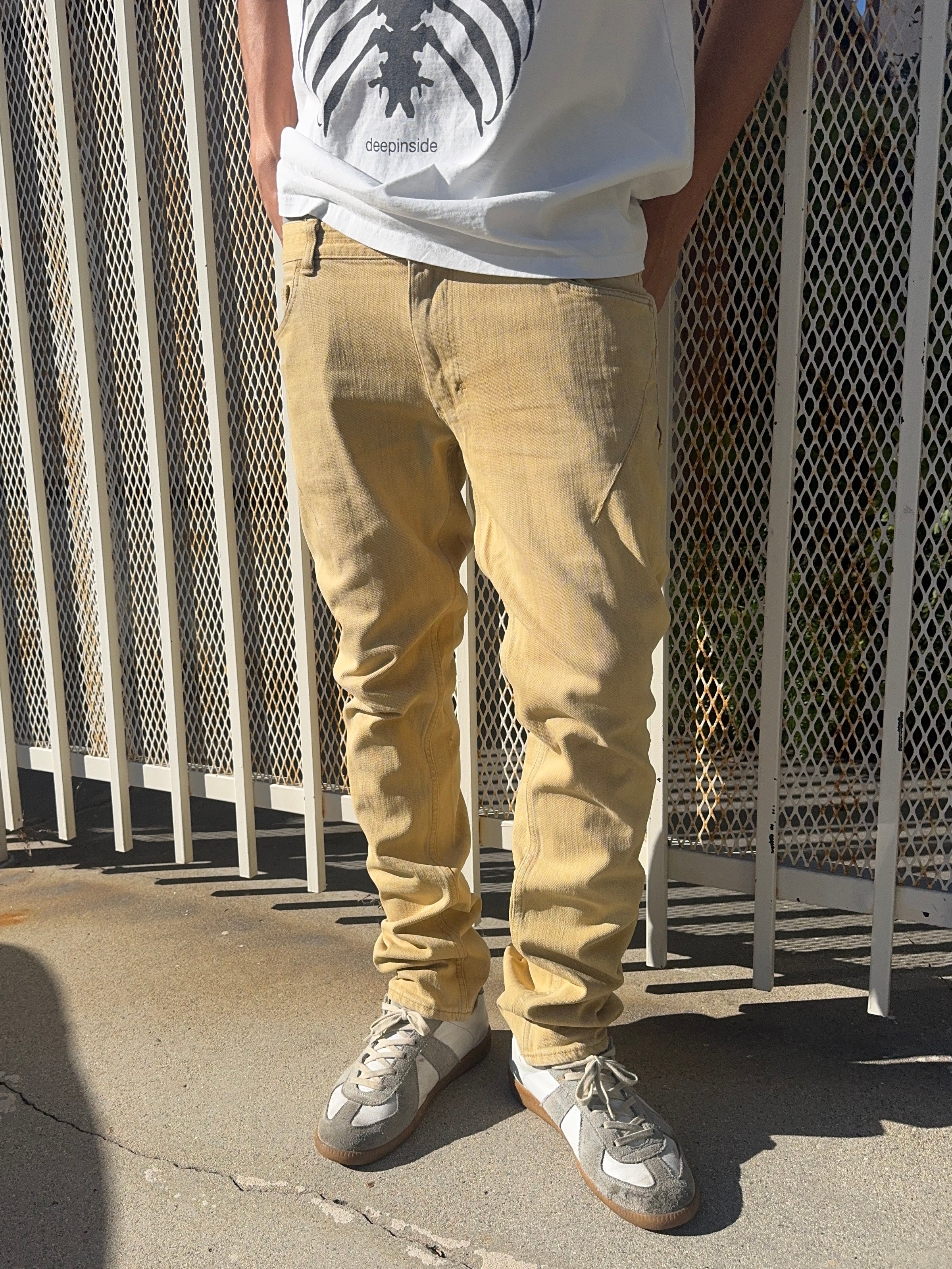 SS07 Number (N)ine “About A Boy” Tan Pain Denim