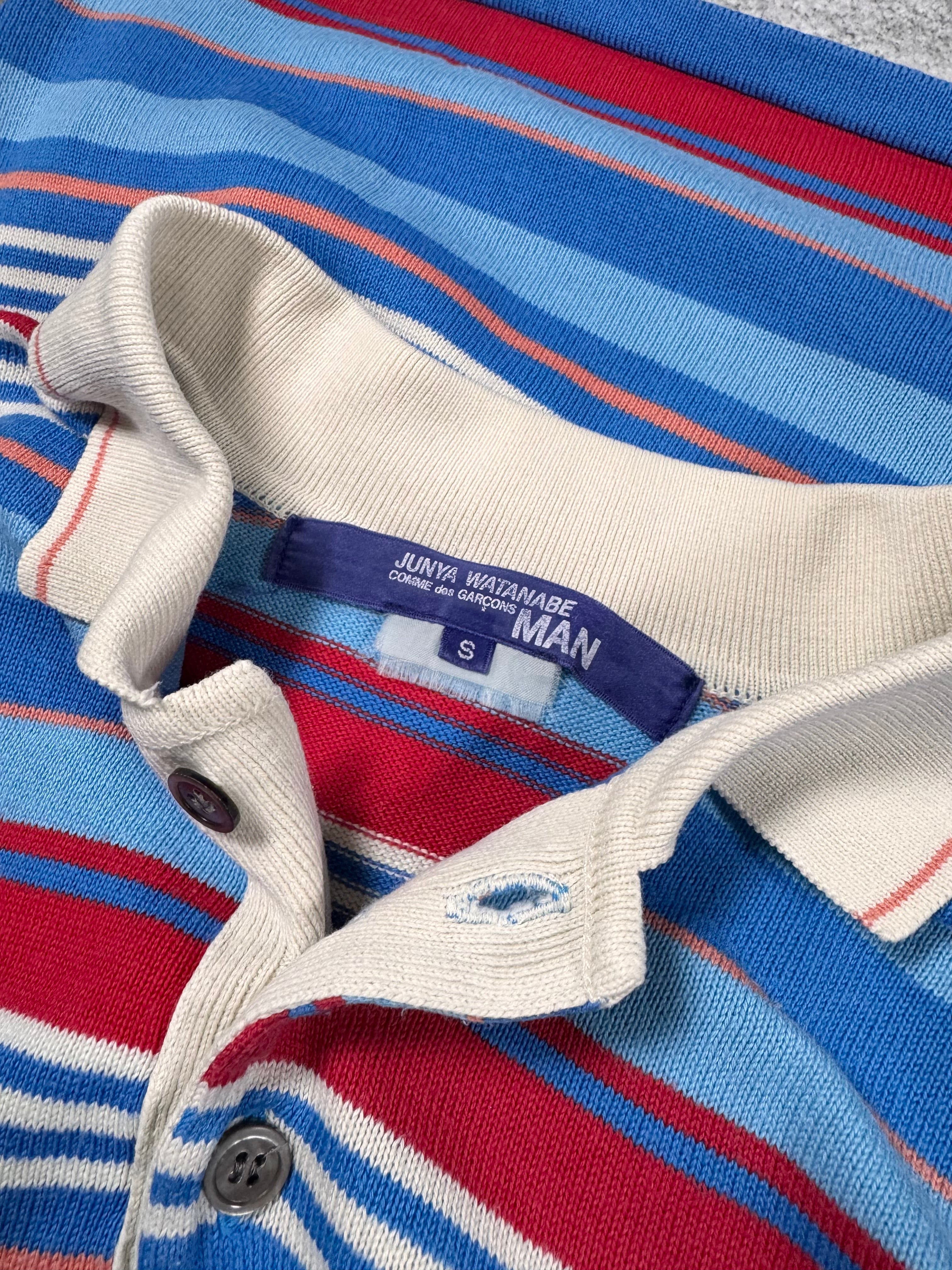 SS06 Junya Watanabe Man Fine-Gauge Stripe Knit Polo