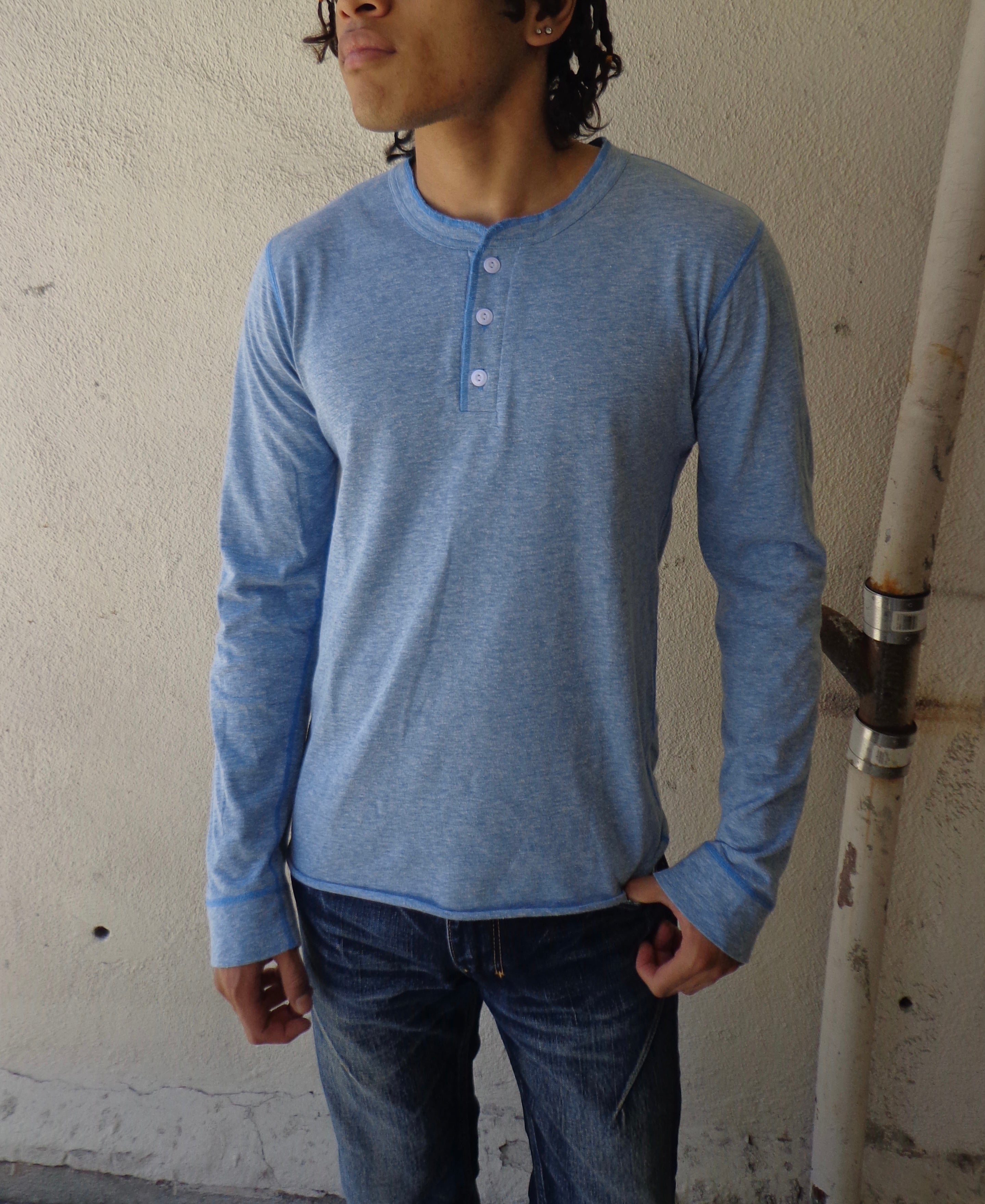 SS07 Number (N)ine “About A Boy” Light Blue Henley Longsleeve