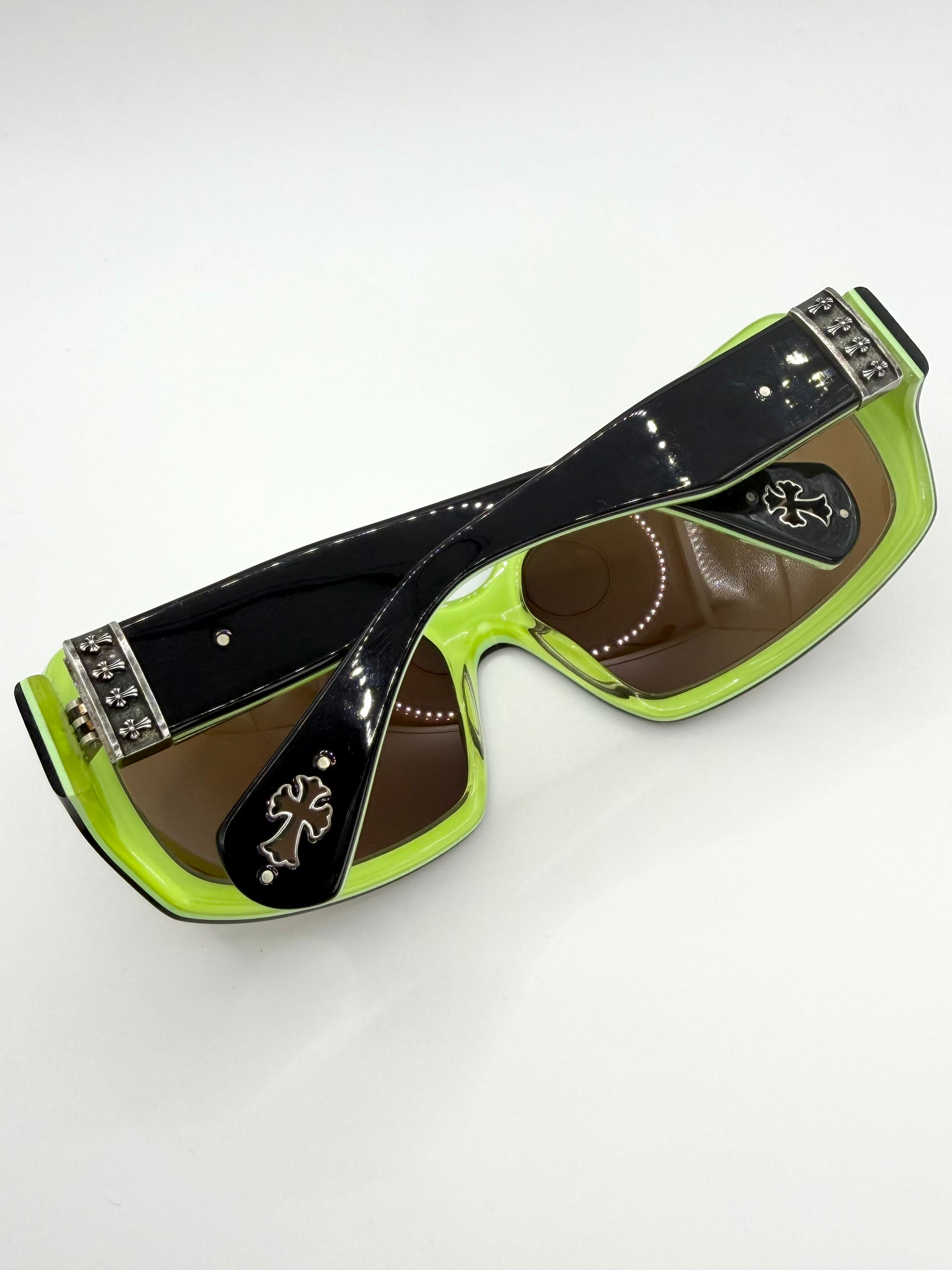 2000s Chrome Hearts ‘Cream’ Multi-Cross Shield Sunglasses