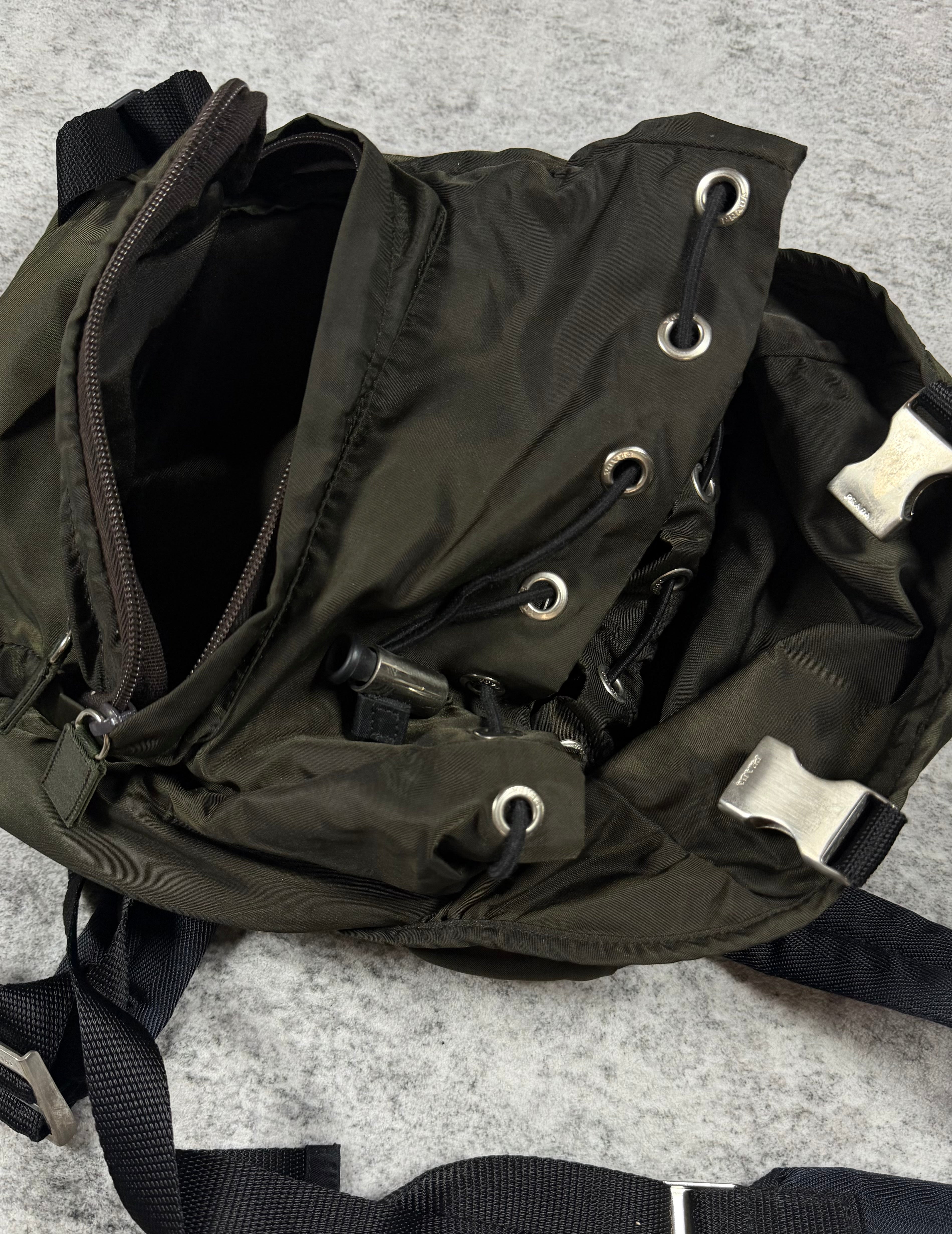 2000s Prada ‘Ebano’ Tessuto Nylon Montagna Double Buckle Backpack