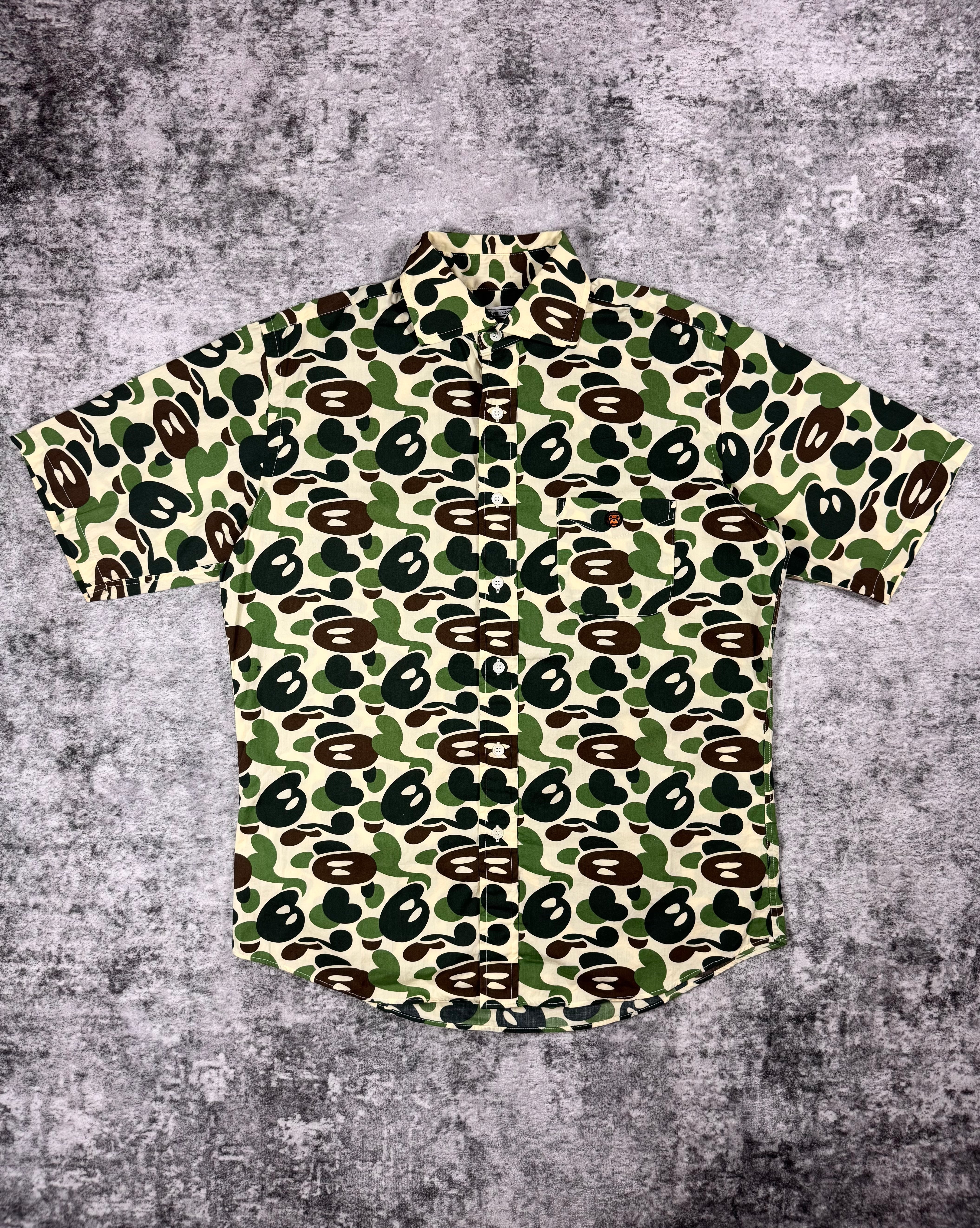 2000s A Bathing Ape Baby Milo Camo Button-Up Shirt