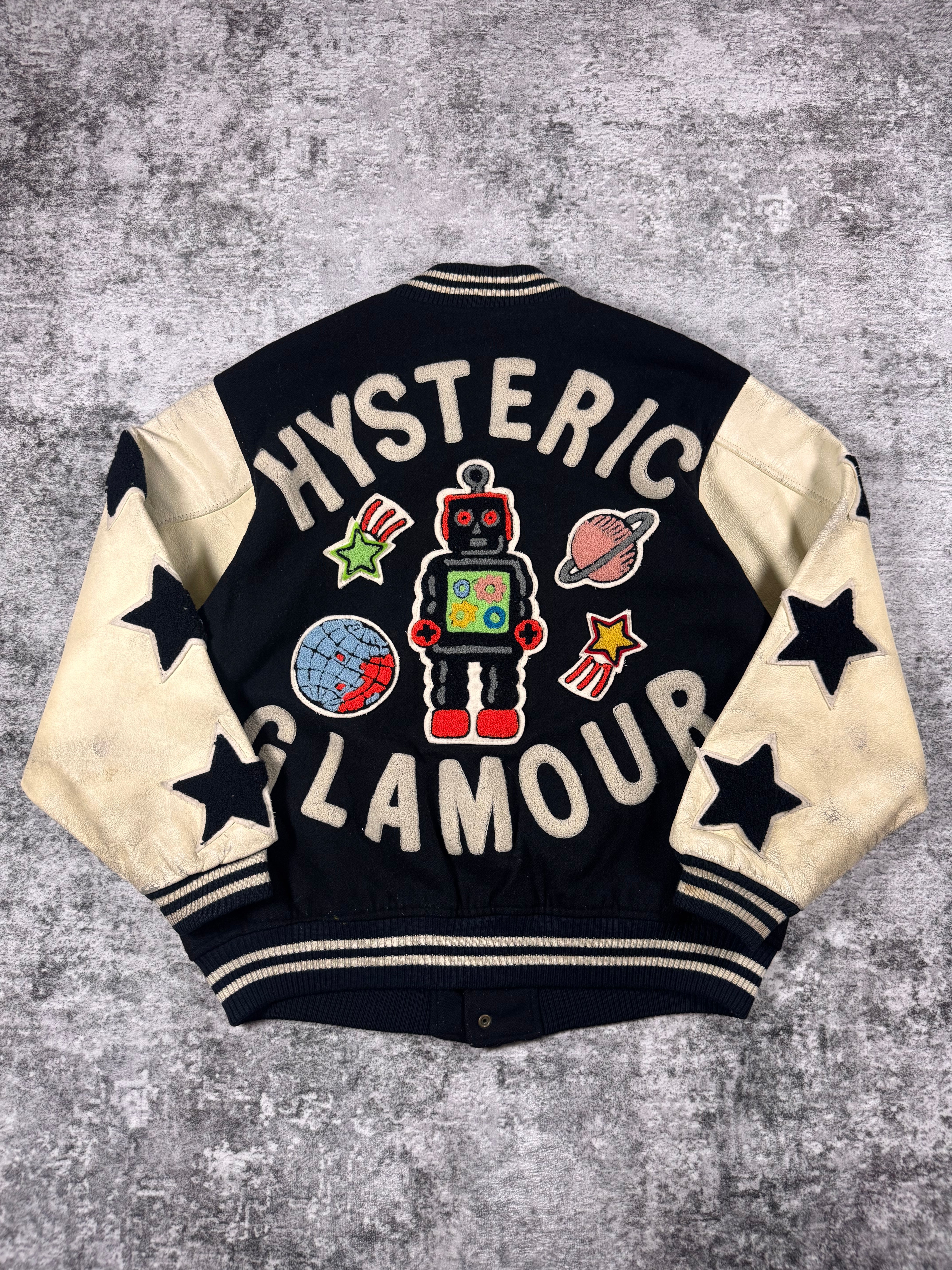 1980s Hysteric Glamour Black ‘Toy Robot’ Varsity Jacket