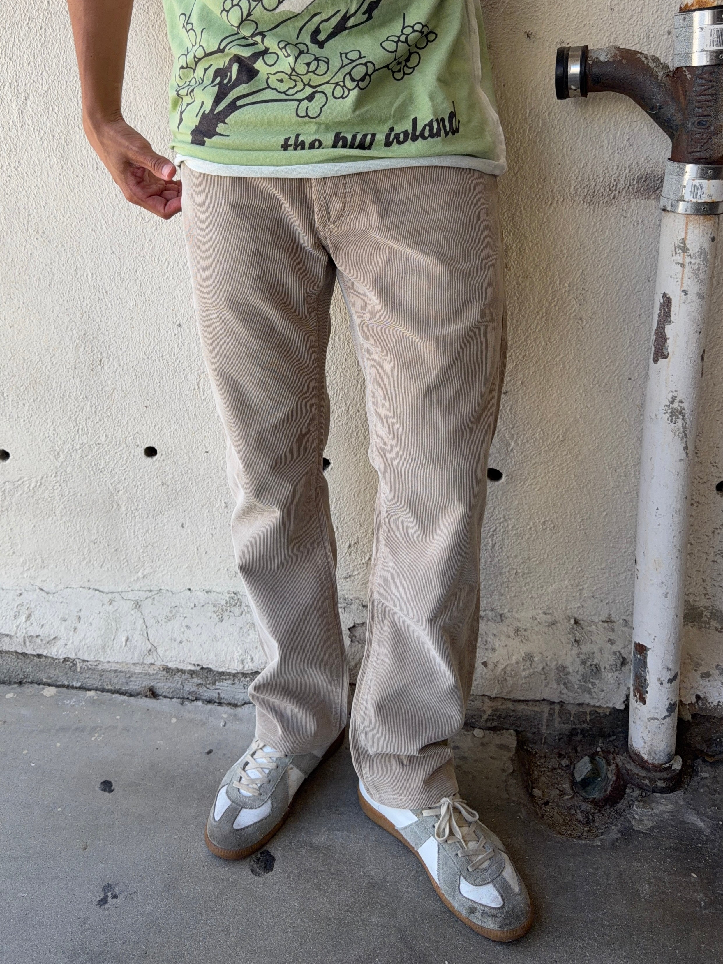 FW04 Dior Homme “Victim of The Crime” Hedi Slimane Beige Corduroy Jeans