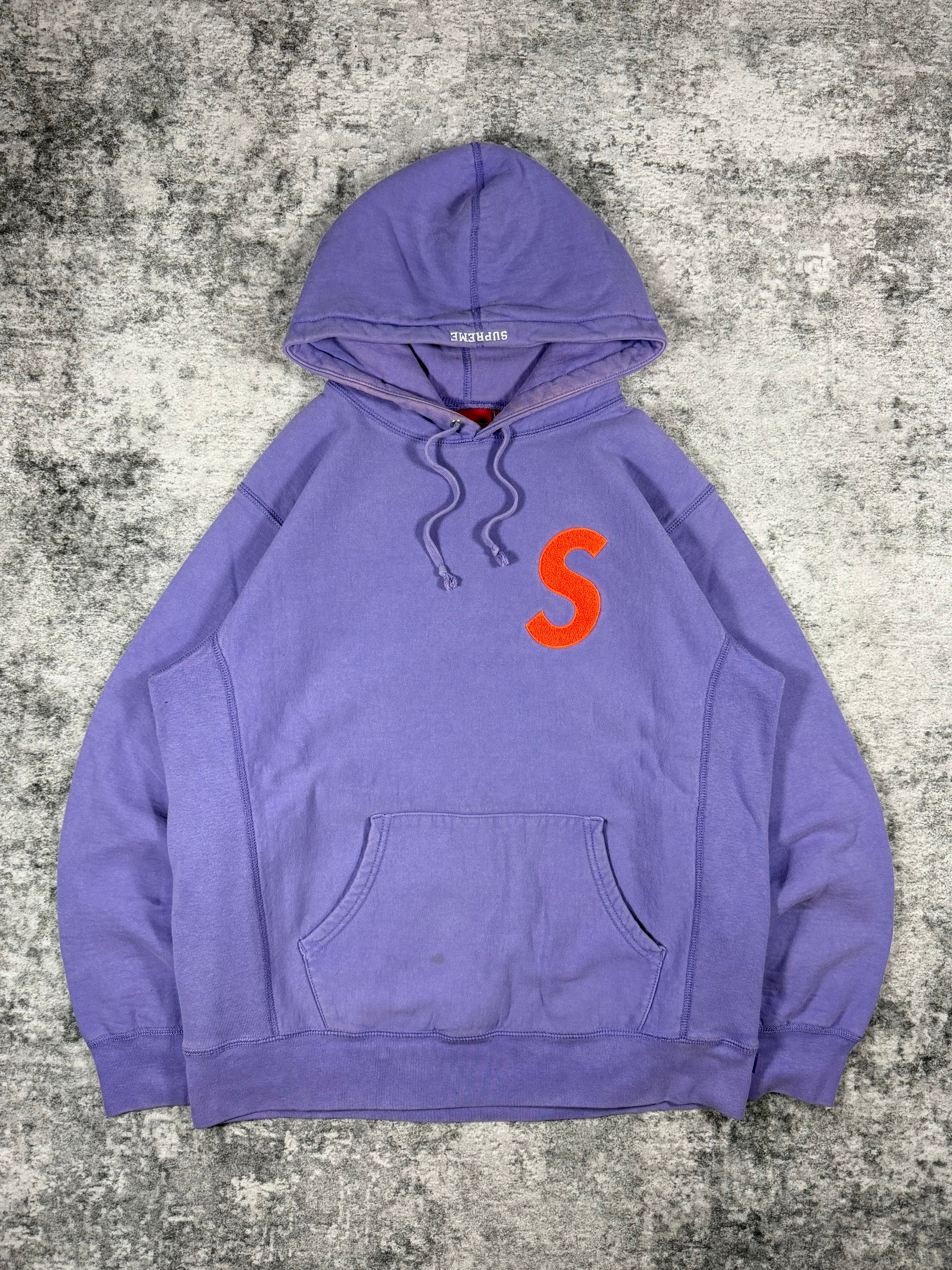 FW19 Supreme ‘Light Violet’ S Logo Embroidery Hoodie