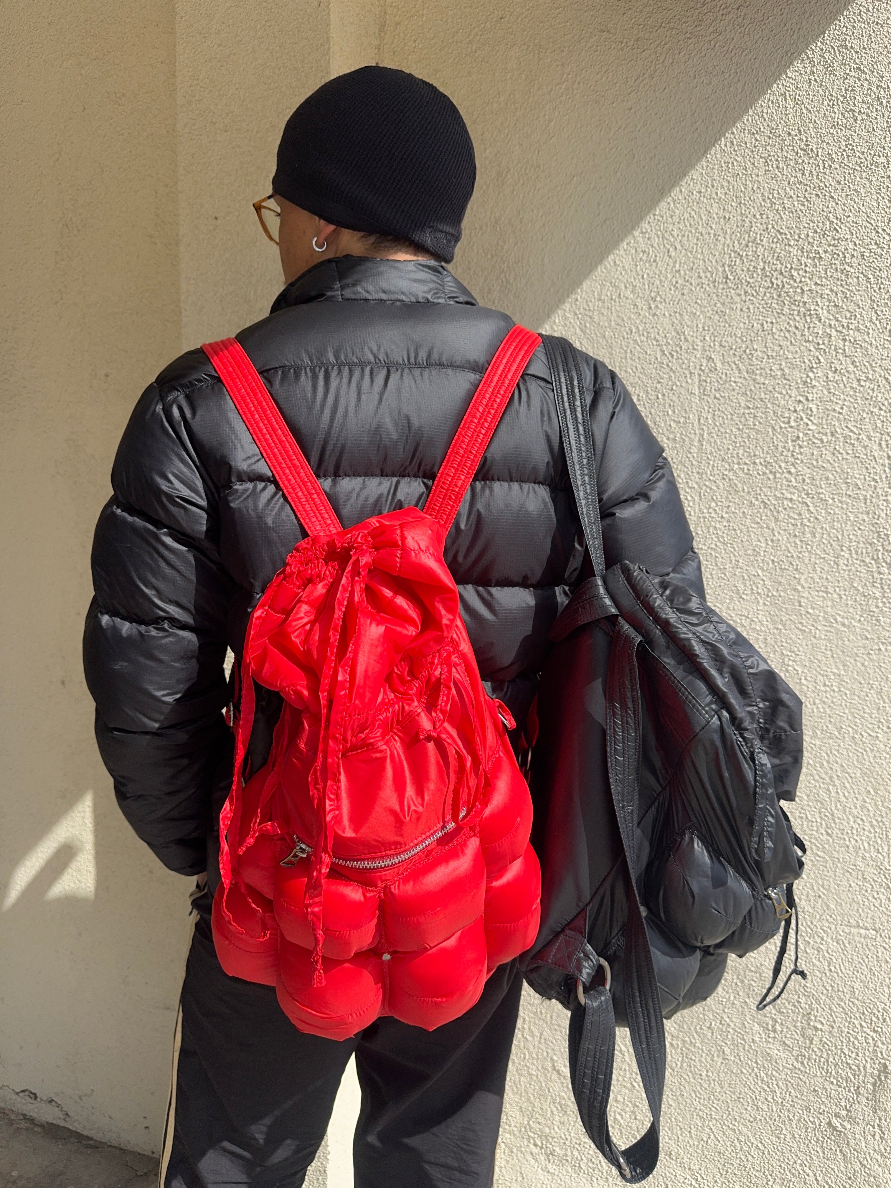 2000s Marithè + François Girbaud ‘Pokatchu’ Red Puffer Backpack